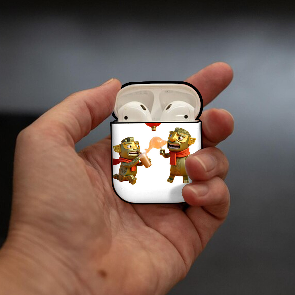 Ne Zha 2 ナタ 魔童の大暴れ AirPods 第2世代保護ケース ハードシェル ブラック 耐衝撃・防指紋・カラビナ付き