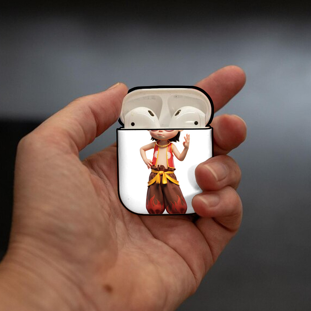 Ne Zha 2 ナタ 魔童の大暴れ AirPods 第2世代保護ケース ハードシェル ブラック 耐衝撃・防指紋・カラビナ付き