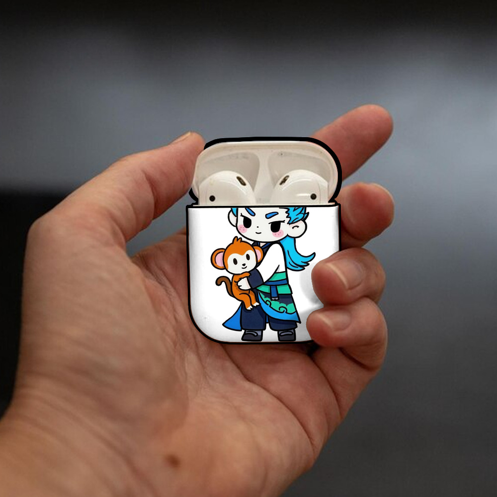 Ne Zha 2 ナタ 魔童の大暴れ AirPods 第2世代保護ケース ハードシェル ブラック 耐衝撃・防指紋・カラビナ付き