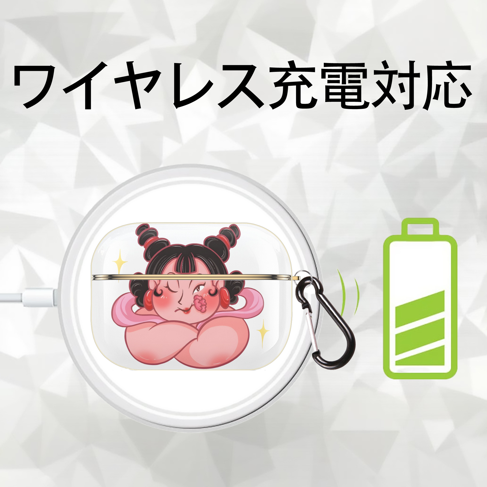 Ne Zha 2 ナタ 魔童の大暴れ 【AirPods Pro用】ハードシェル保護ケース｜耐衝撃・防指紋・カラビナ付き商品仕様
