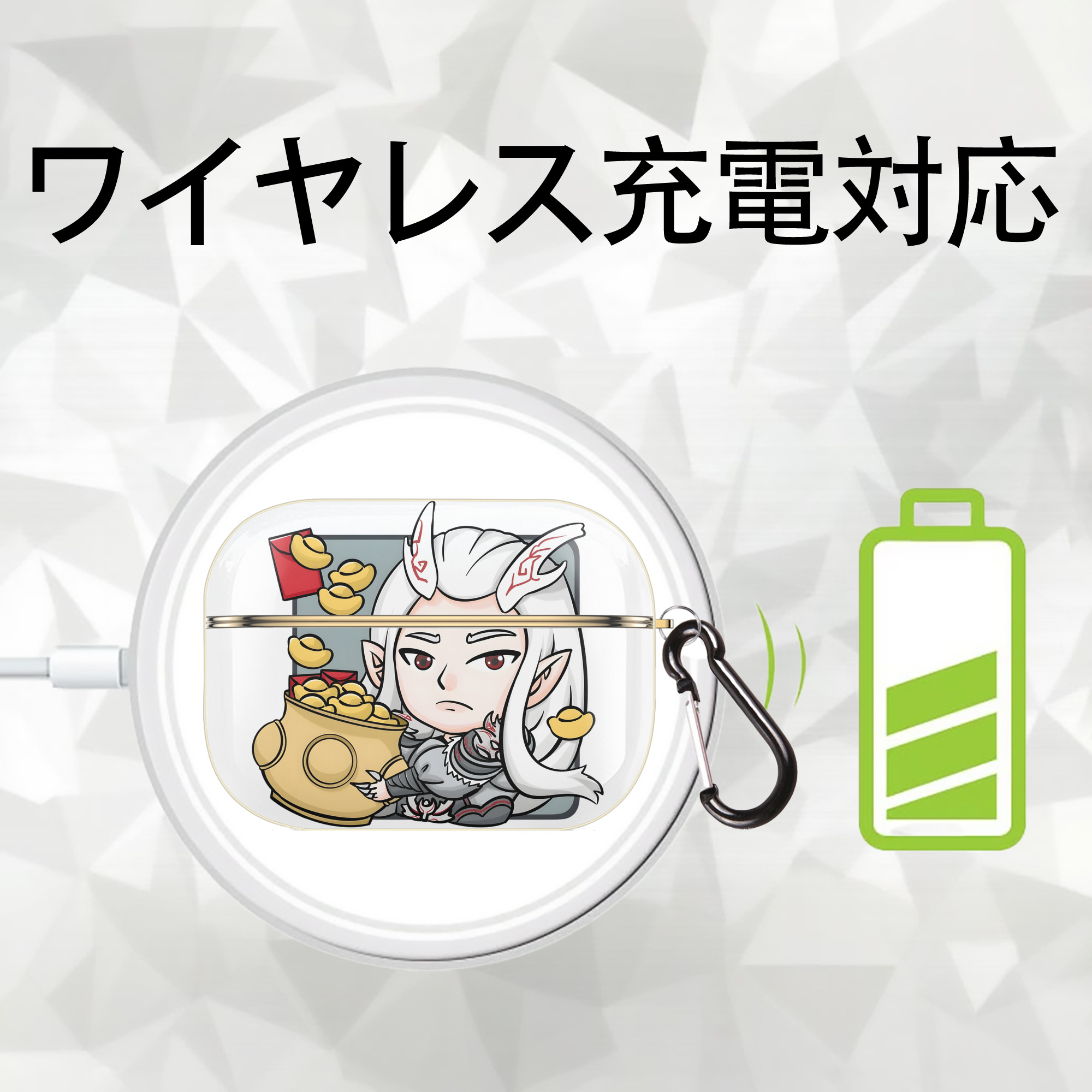 Ne Zha 2 ナタ 魔童の大暴れ 【AirPods Pro用】ハードシェル保護ケース｜耐衝撃・防指紋・カラビナ付き商品仕様