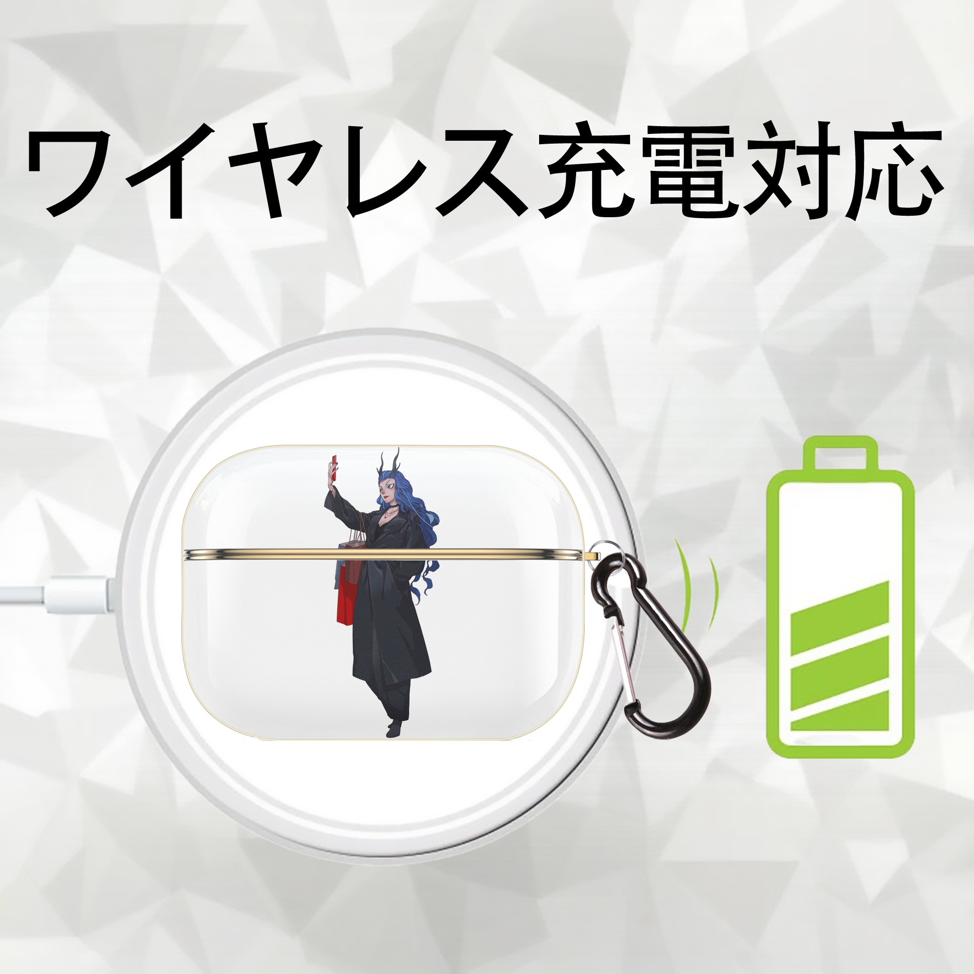 Ne Zha 2 ナタ 魔童の大暴れ 【AirPods Pro用】ハードシェル保護ケース｜耐衝撃・防指紋・カラビナ付き商品仕様