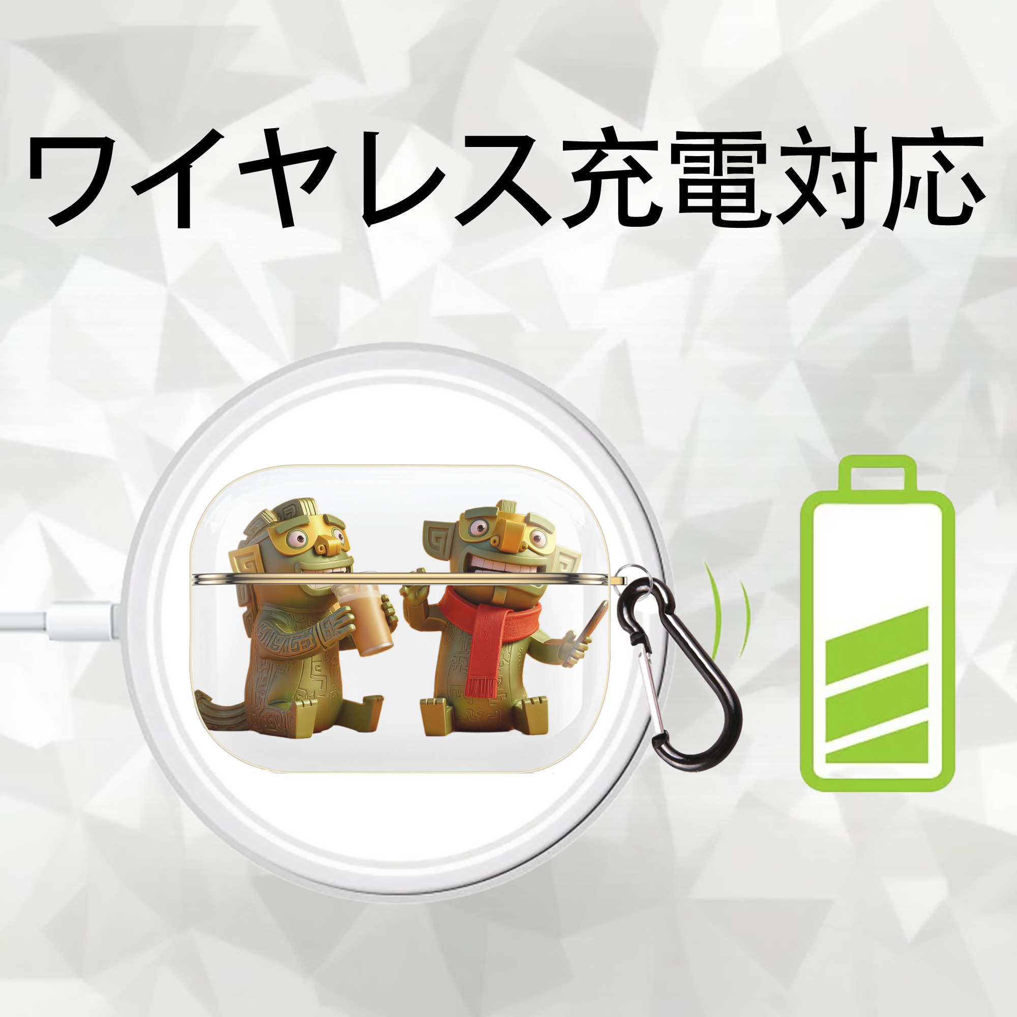 Ne Zha 2 ナタ 魔童の大暴れ 【AirPods Pro用】ハードシェル保護ケース｜耐衝撃・防指紋・カラビナ付き商品仕様
