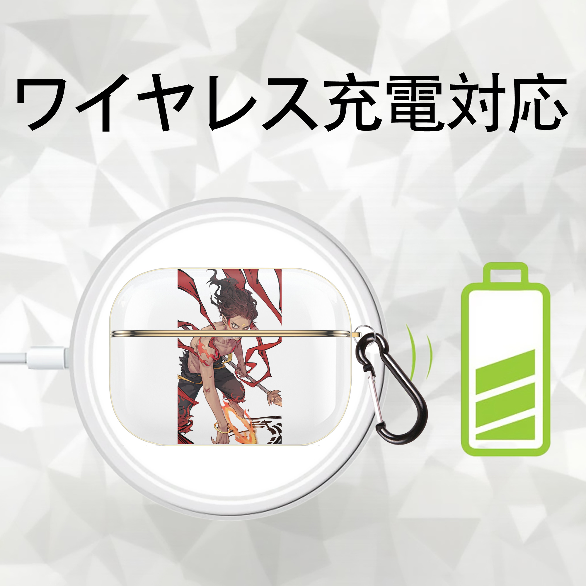 Ne Zha 2 ナタ 魔童の大暴れ 【AirPods Pro用】ハードシェル保護ケース｜耐衝撃・防指紋・カラビナ付き商品仕様