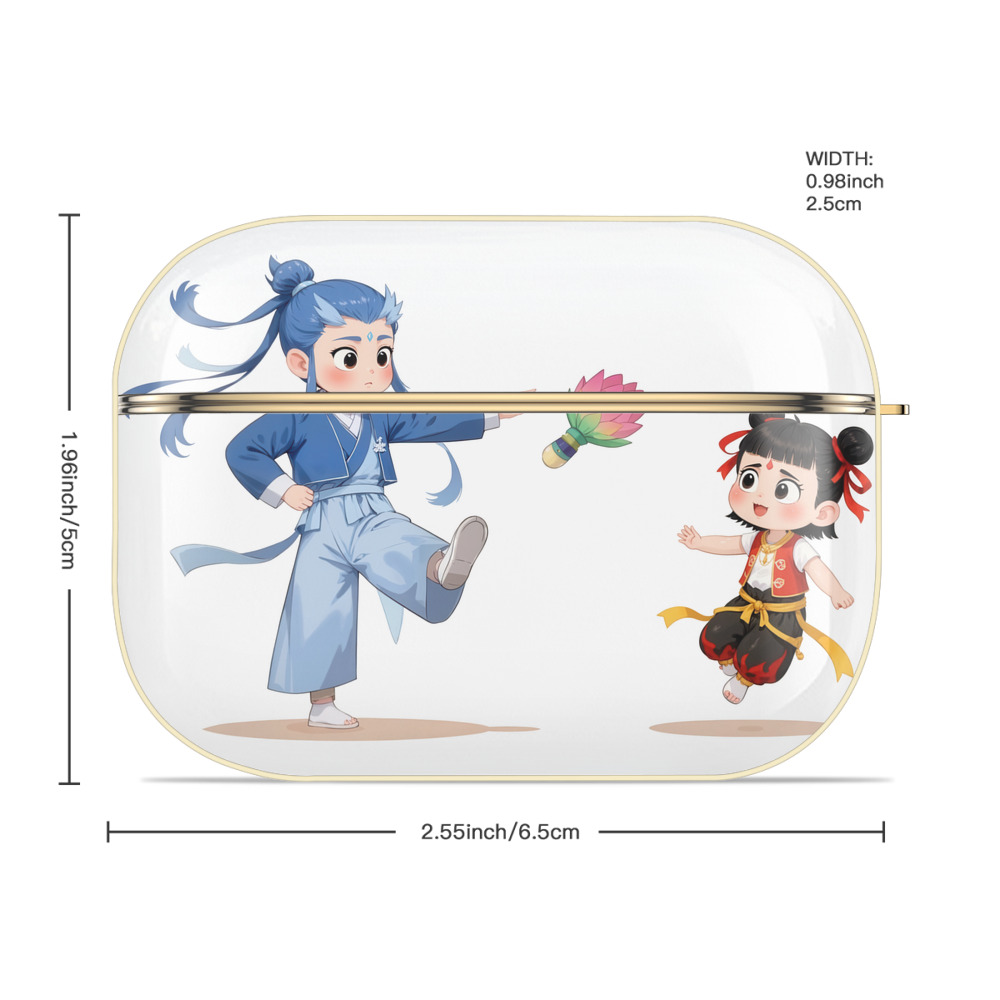 Ne Zha 2 ナタ 魔童の大暴れ 【AirPods Pro用】ハードシェル保護ケース｜耐衝撃・防指紋・カラビナ付き商品仕様