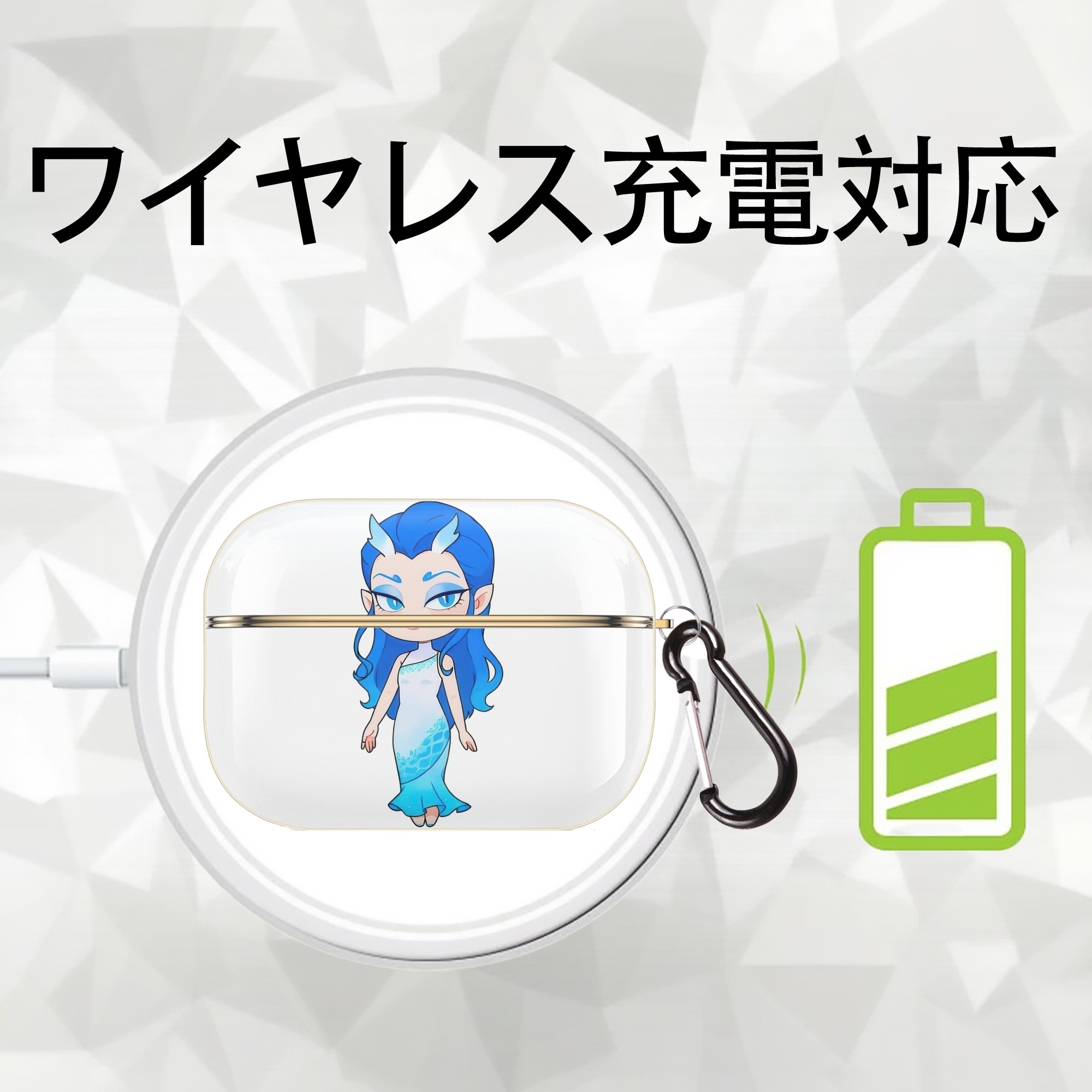 Ne Zha 2 ナタ 魔童の大暴れ 【AirPods Pro用】ハードシェル保護ケース｜耐衝撃・防指紋・カラビナ付き商品仕様