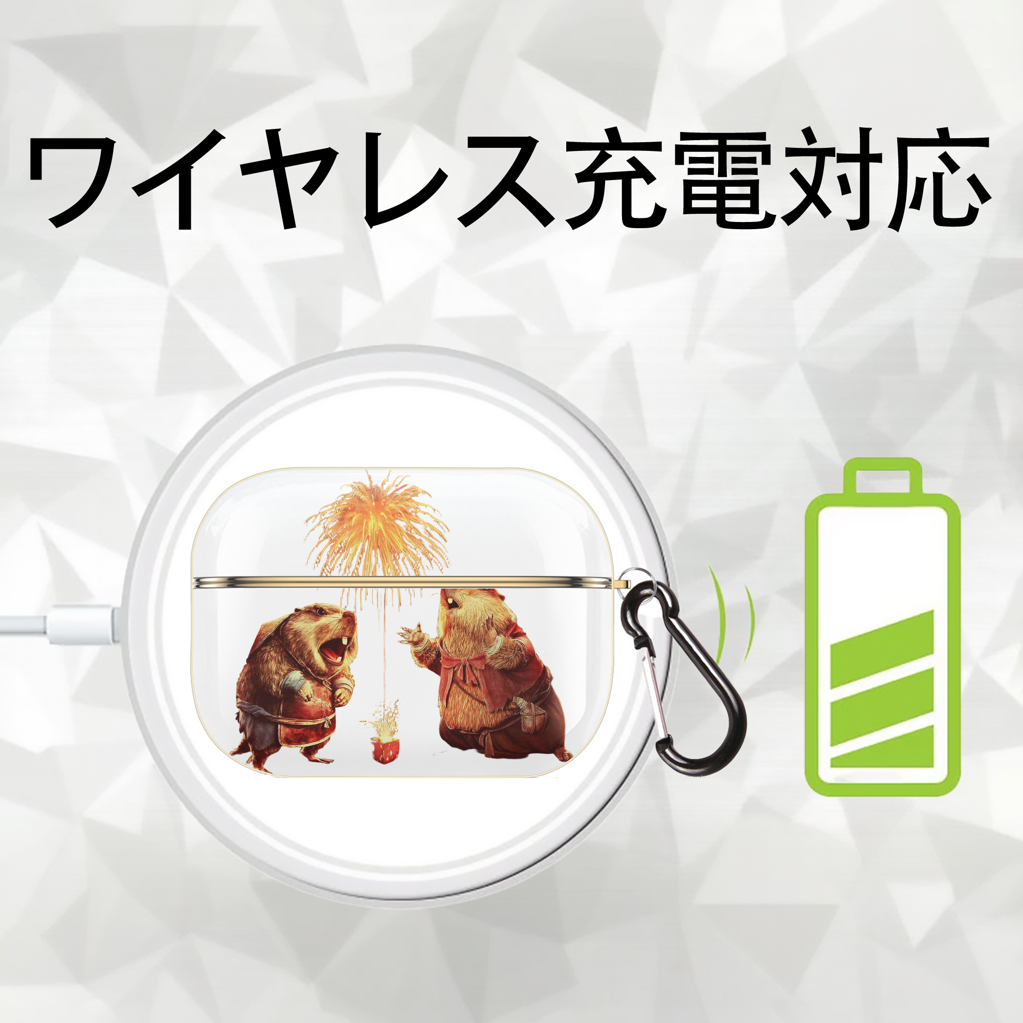 Ne Zha 2 ナタ 魔童の大暴れ 【AirPods Pro用】ハードシェル保護ケース｜耐衝撃・防指紋・カラビナ付き商品仕様