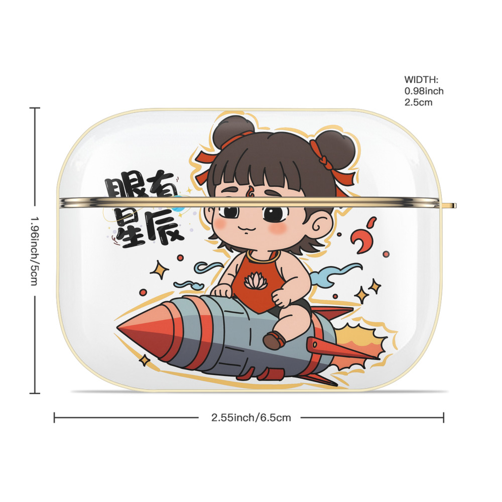 Ne Zha 2 ナタ 魔童の大暴れ 【AirPods Pro用】ハードシェル保護ケース｜耐衝撃・防指紋・カラビナ付き商品仕様
