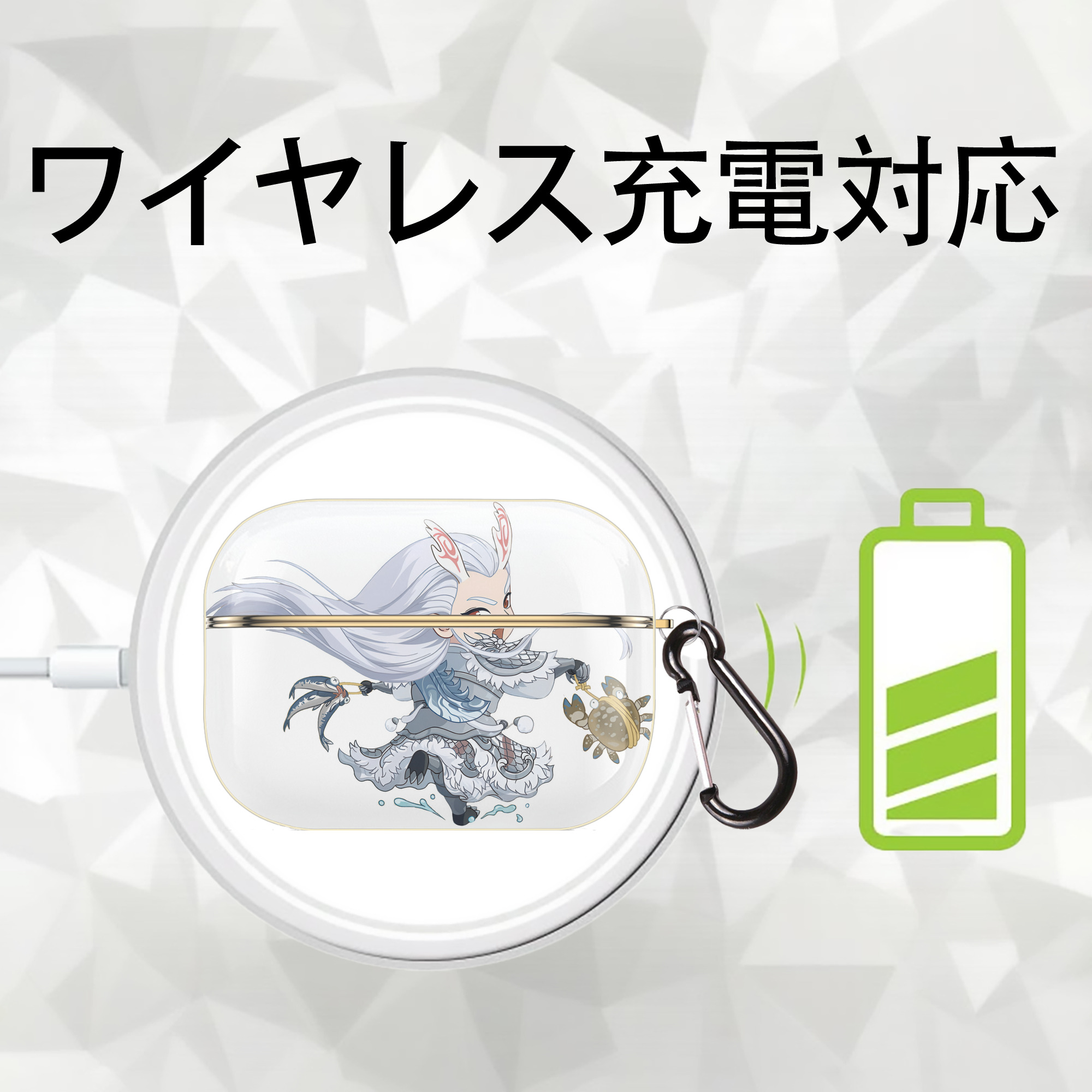 Ne Zha 2 ナタ 魔童の大暴れ 【AirPods Pro用】ハードシェル保護ケース｜耐衝撃・防指紋・カラビナ付き商品仕様
