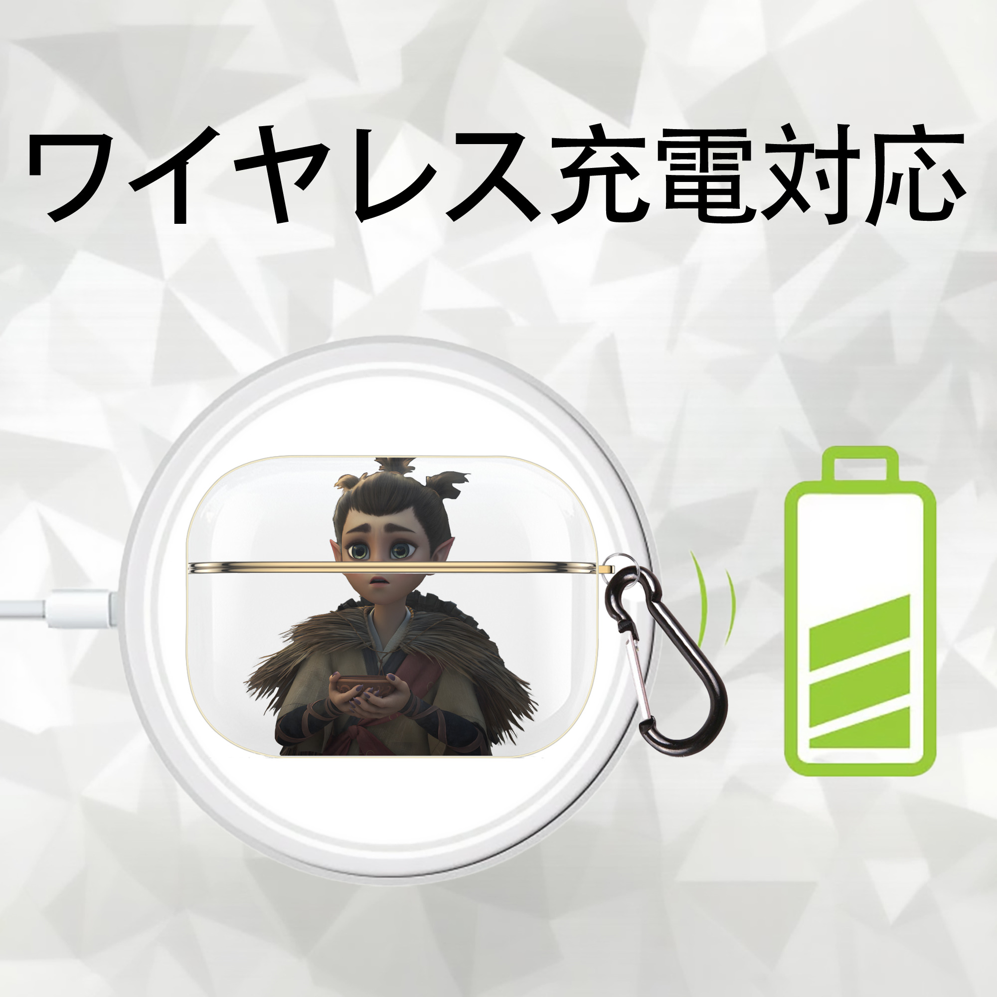 Ne Zha 2 ナタ 魔童の大暴れ 【AirPods Pro用】ハードシェル保護ケース｜耐衝撃・防指紋・カラビナ付き商品仕様