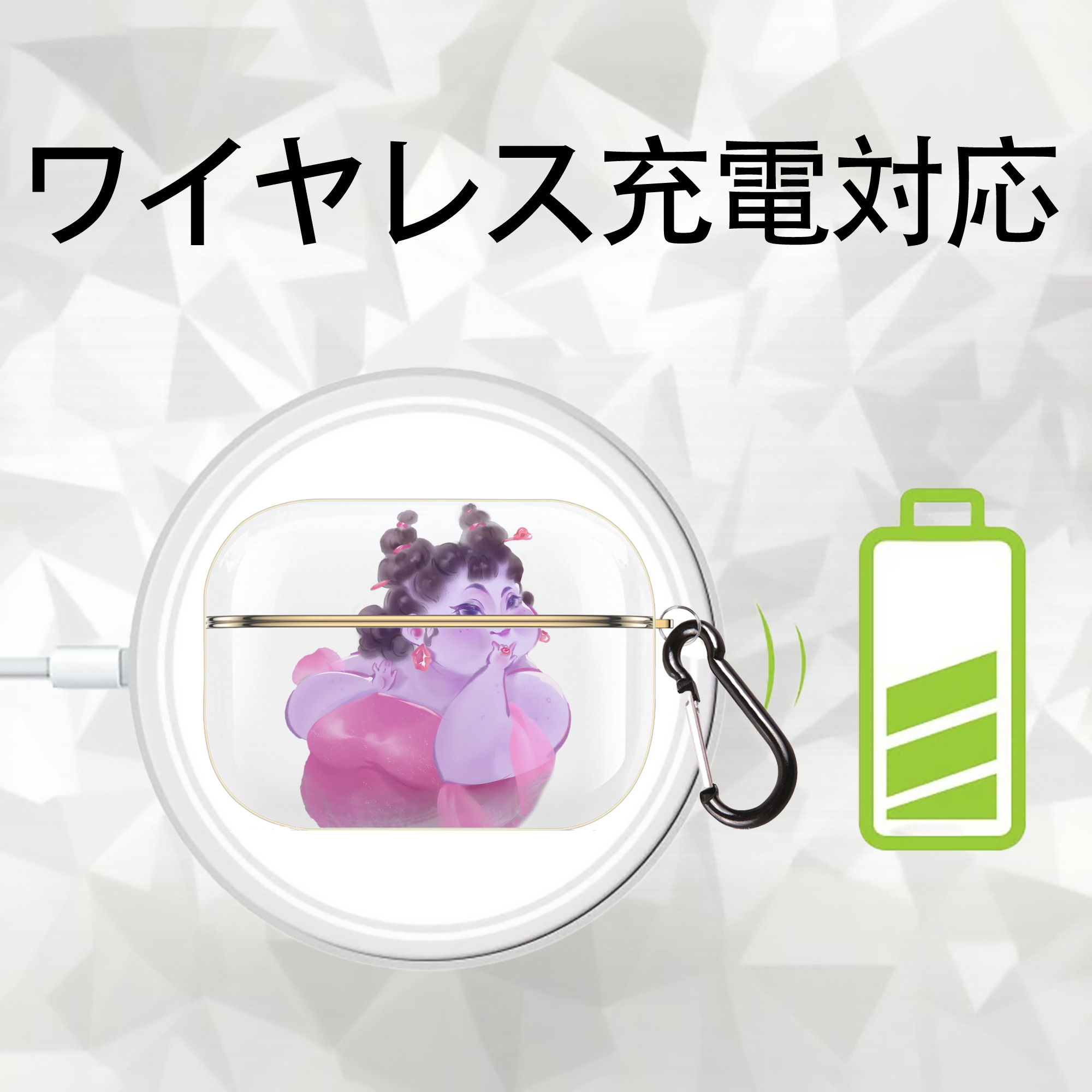 Ne Zha 2 ナタ 魔童の大暴れ 【AirPods Pro用】ハードシェル保護ケース｜耐衝撃・防指紋・カラビナ付き商品仕様