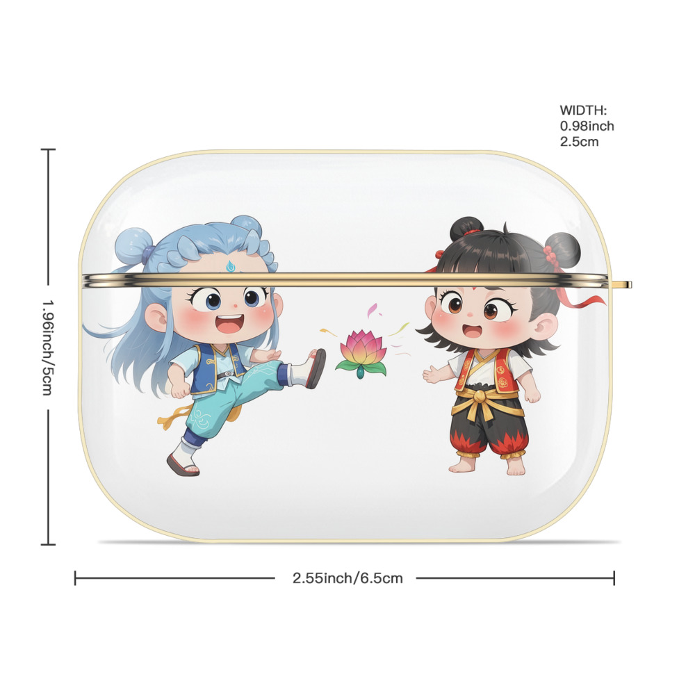 Ne Zha 2 ナタ 魔童の大暴れ 【AirPods Pro用】ハードシェル保護ケース｜耐衝撃・防指紋・カラビナ付き商品仕様