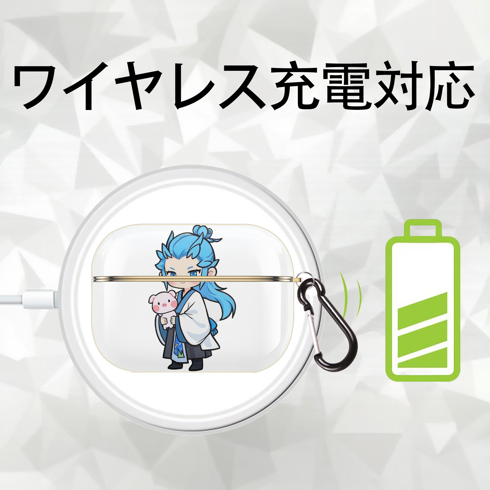 Ne Zha 2 ナタ 魔童の大暴れ 【AirPods Pro用】ハードシェル保護ケース｜耐衝撃・防指紋・カラビナ付き商品仕様