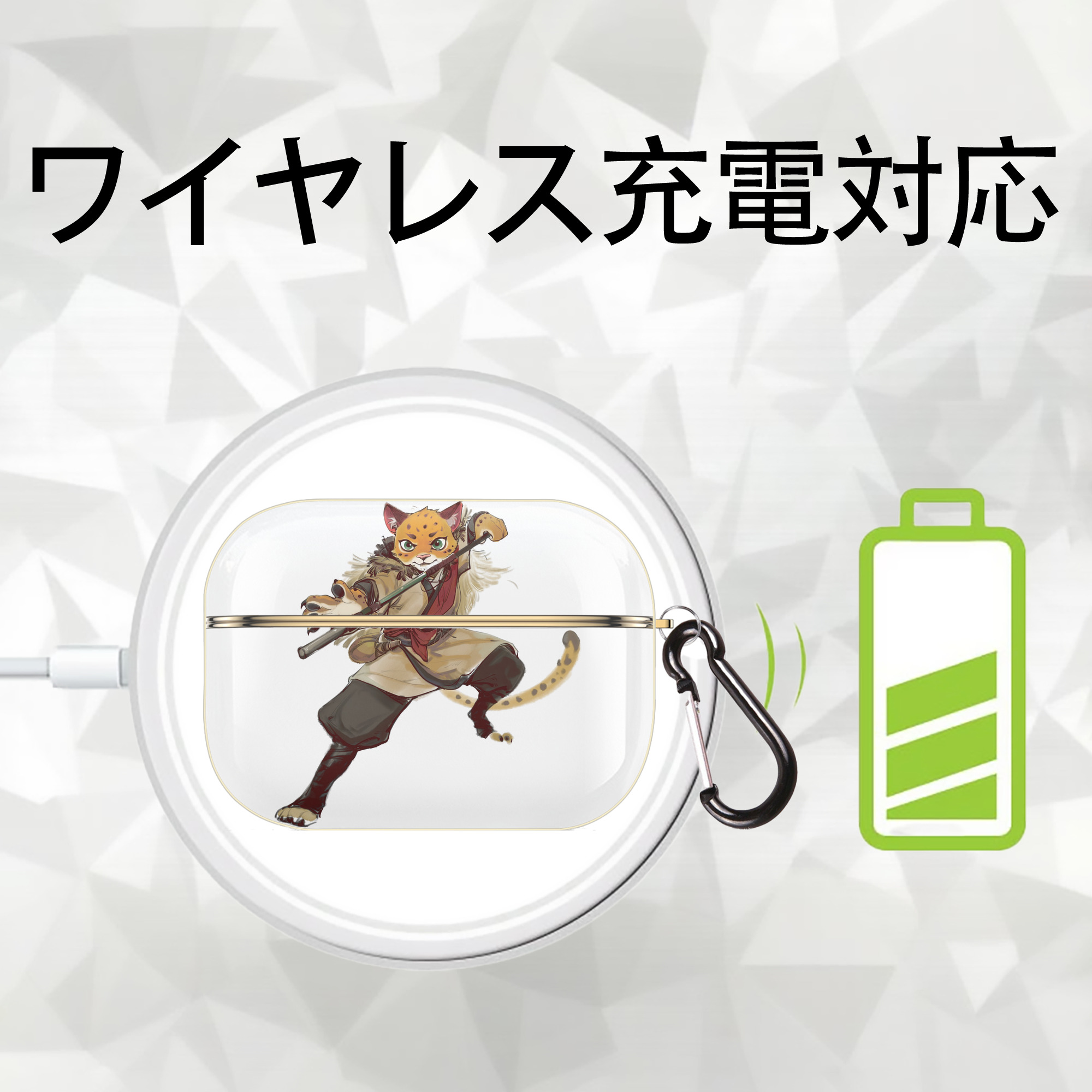 Ne Zha 2 ナタ 魔童の大暴れ 【AirPods Pro用】ハードシェル保護ケース｜耐衝撃・防指紋・カラビナ付き商品仕様