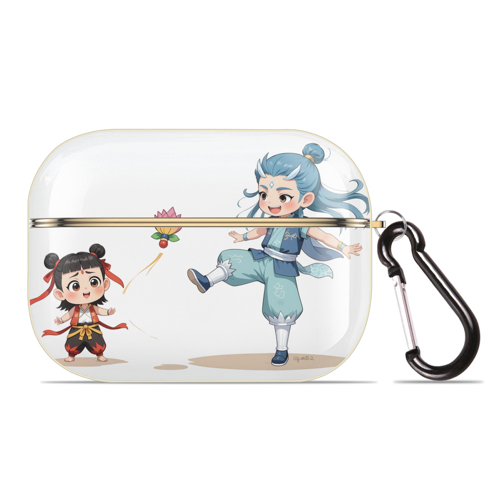 （画像用） Ne Zha 2 ナタ 魔童の大暴れ 【AirPods Pro用】ハードシェル保護ケース｜耐衝撃・防指紋・カラビナ付き商品仕様