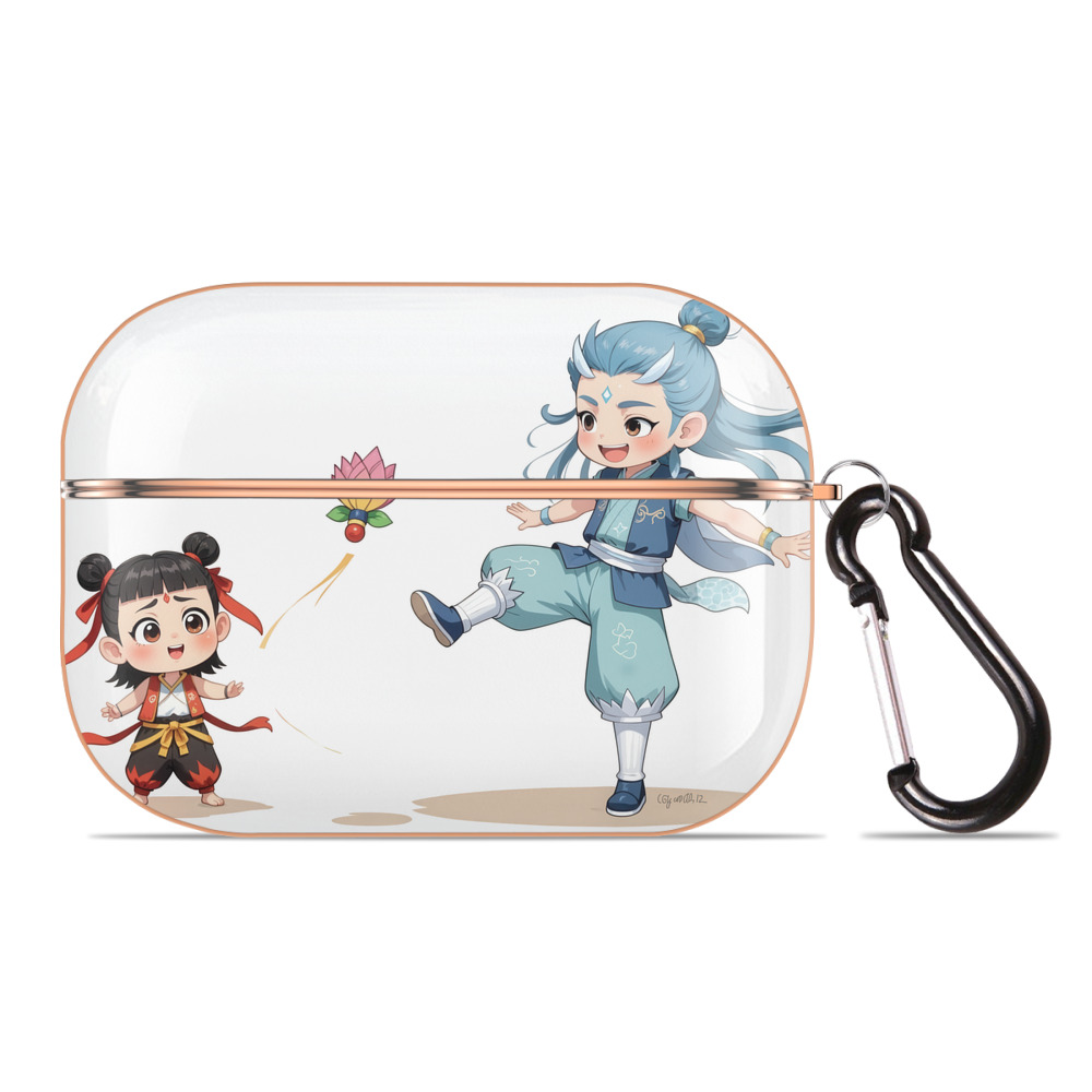 （画像用） Ne Zha 2 ナタ 魔童の大暴れ 【AirPods Pro用】ハードシェル保護ケース｜耐衝撃・防指紋・カラビナ付き商品仕様
