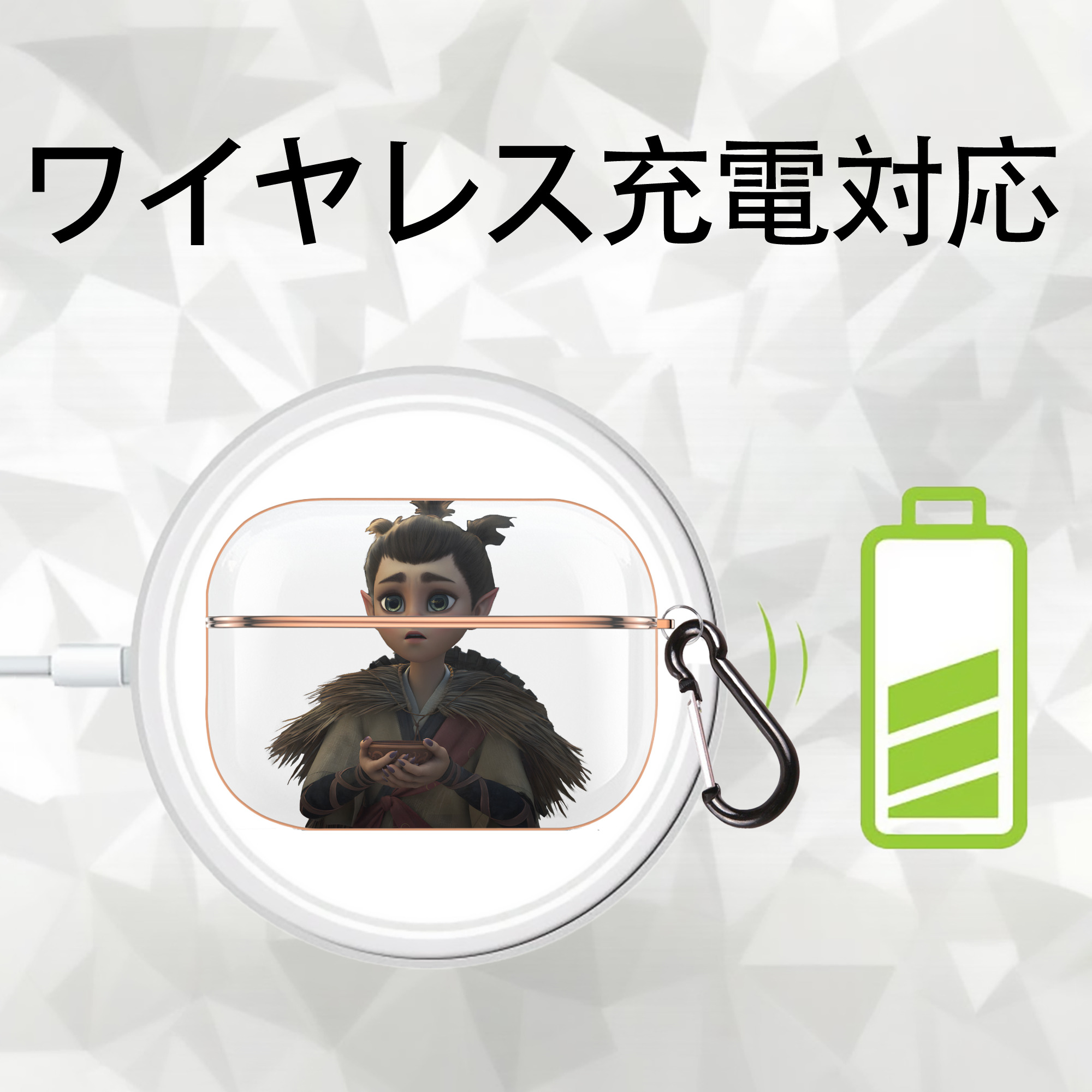 Ne Zha 2 ナタ 魔童の大暴れ 【AirPods Pro用】ハードシェル保護ケース｜耐衝撃・防指紋・カラビナ付き商品仕様