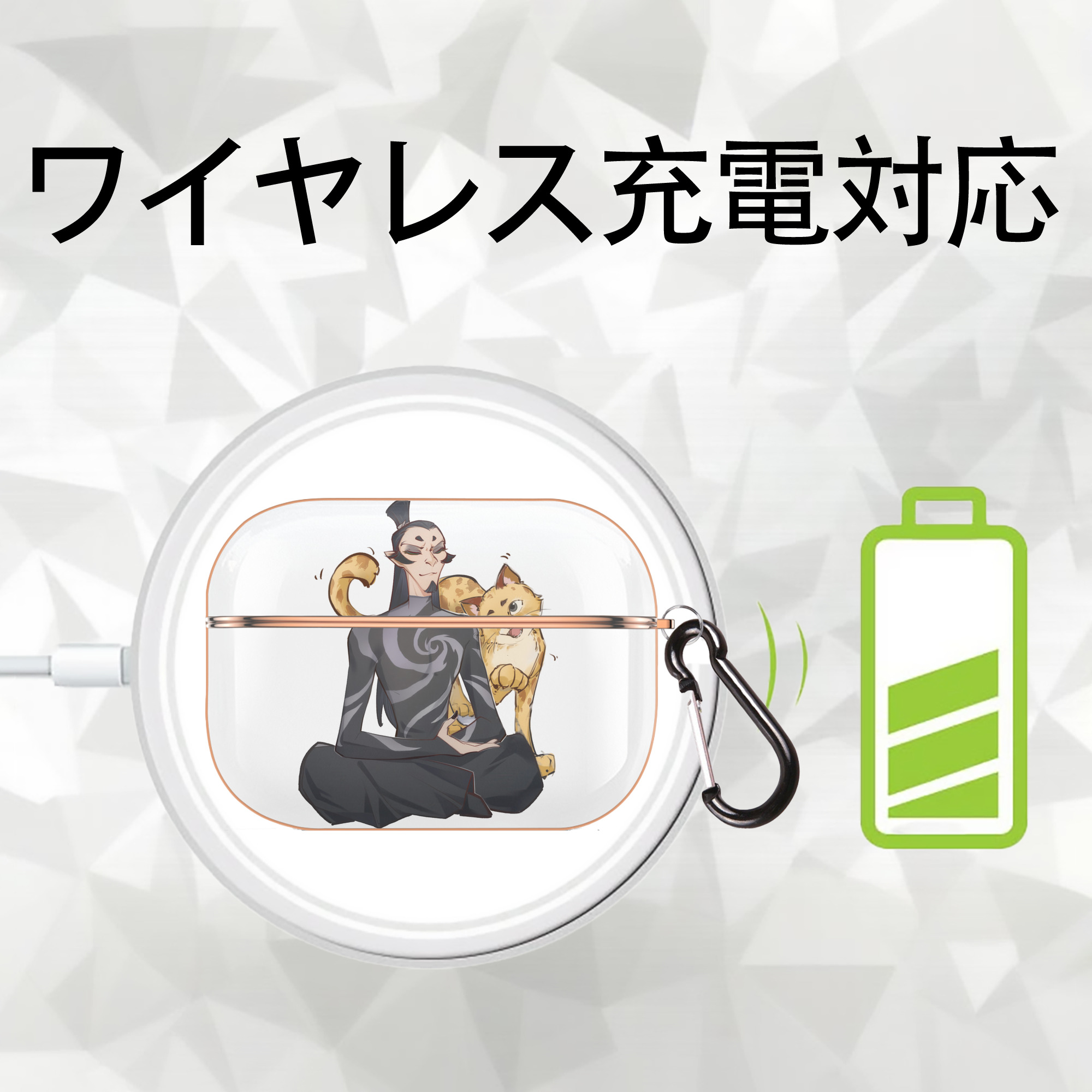 Ne Zha 2 ナタ 魔童の大暴れ 【AirPods Pro用】ハードシェル保護ケース｜耐衝撃・防指紋・カラビナ付き商品仕様