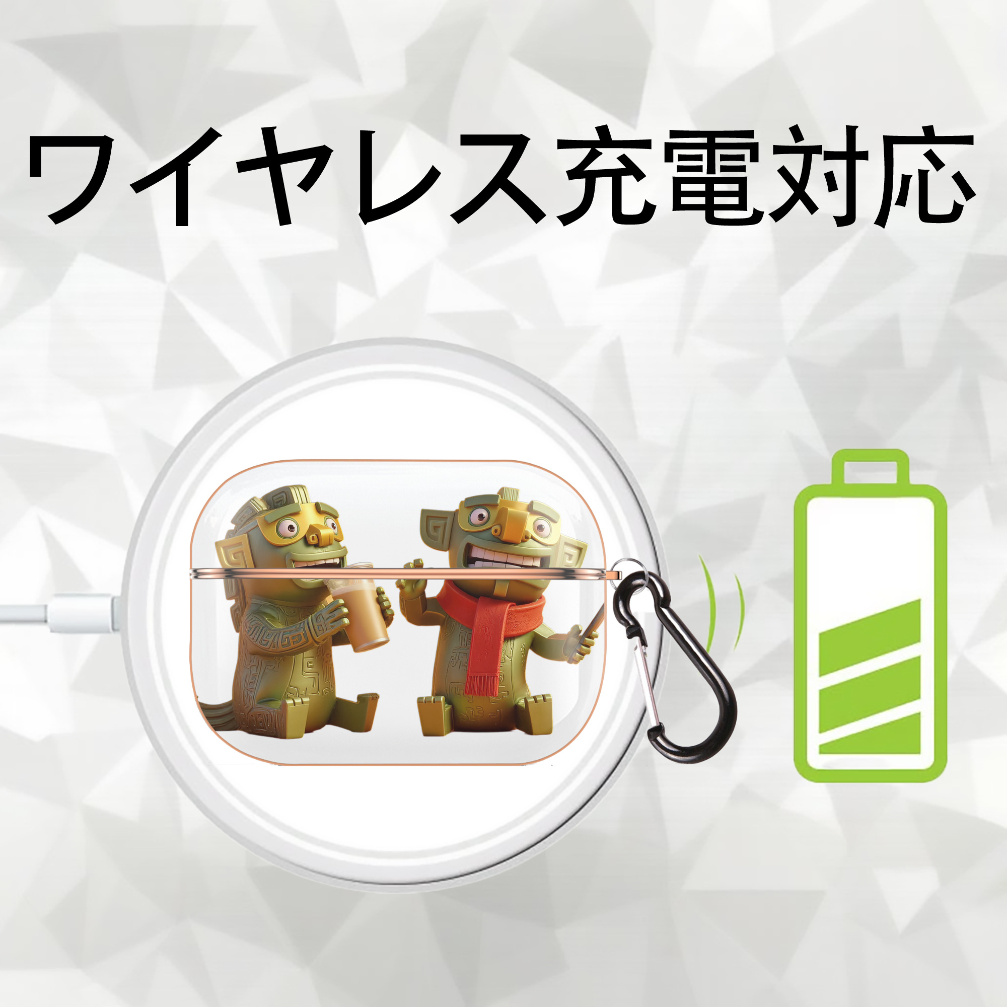Ne Zha 2 ナタ 魔童の大暴れ 【AirPods Pro用】ハードシェル保護ケース｜耐衝撃・防指紋・カラビナ付き商品仕様
