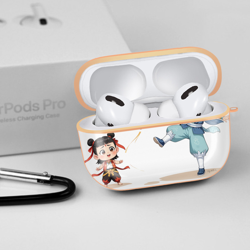 Ne Zha 2 ナタ 魔童の大暴れ 【AirPods Pro用】ハードシェル保護ケース｜耐衝撃・防指紋・カラビナ付き商品仕様