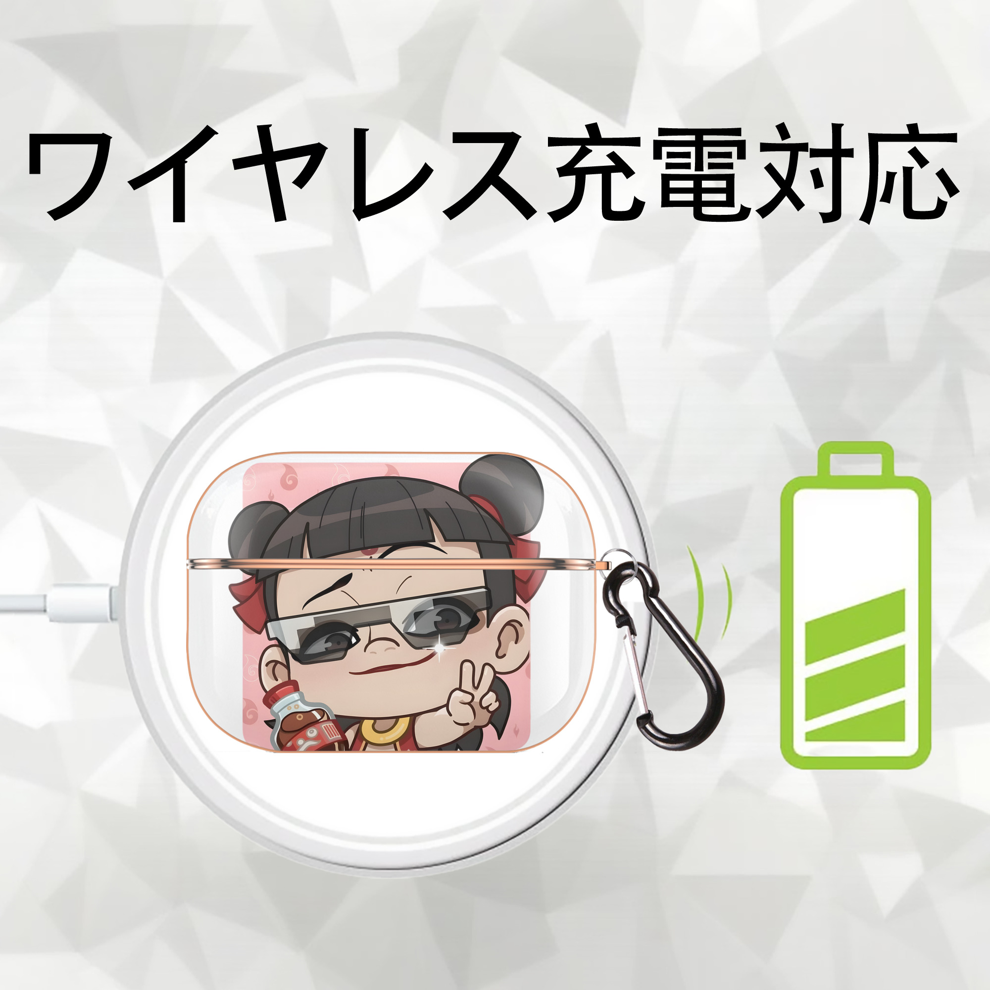Ne Zha 2 ナタ 魔童の大暴れ 【AirPods Pro用】ハードシェル保護ケース｜耐衝撃・防指紋・カラビナ付き商品仕様