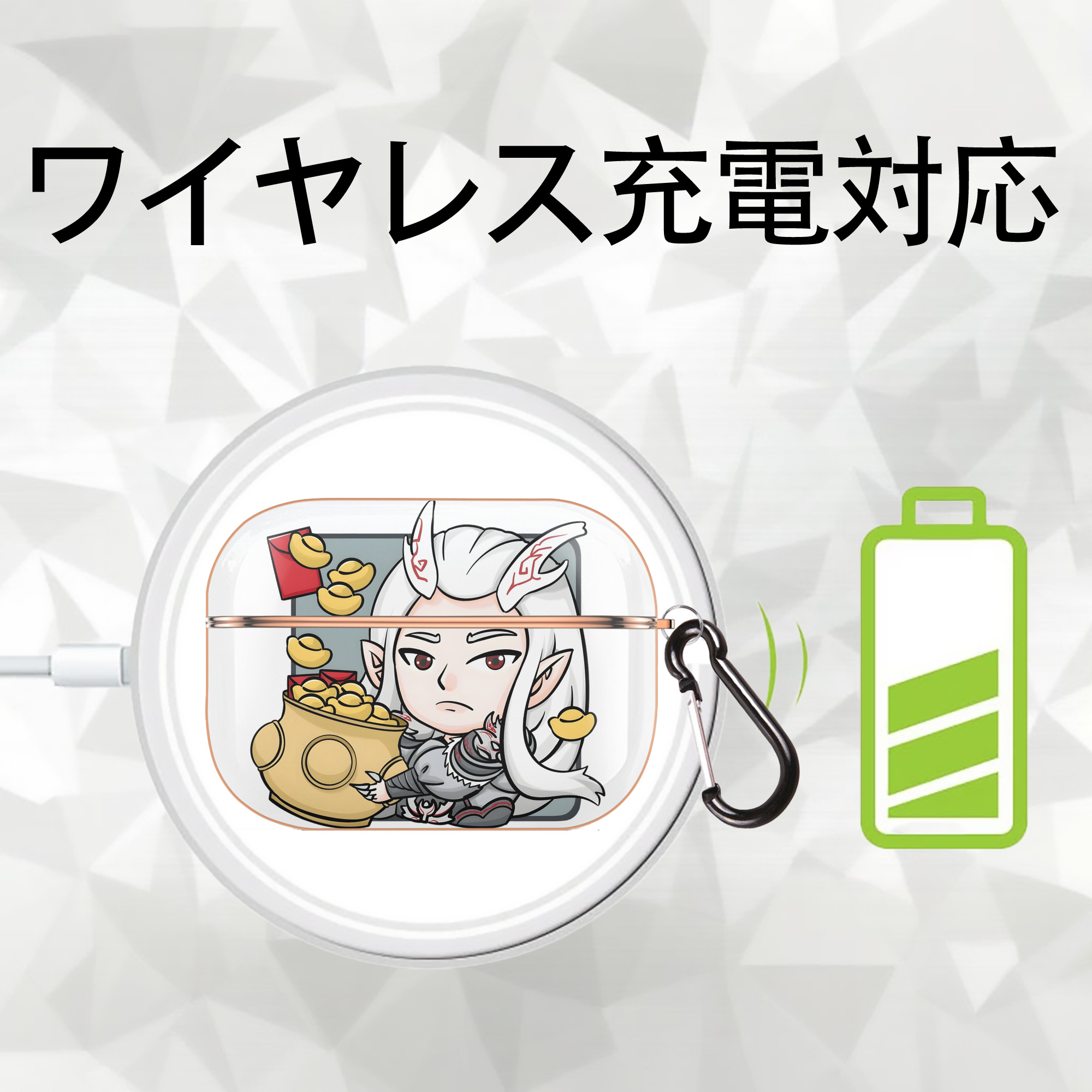 Ne Zha 2 ナタ 魔童の大暴れ 【AirPods Pro用】ハードシェル保護ケース｜耐衝撃・防指紋・カラビナ付き商品仕様