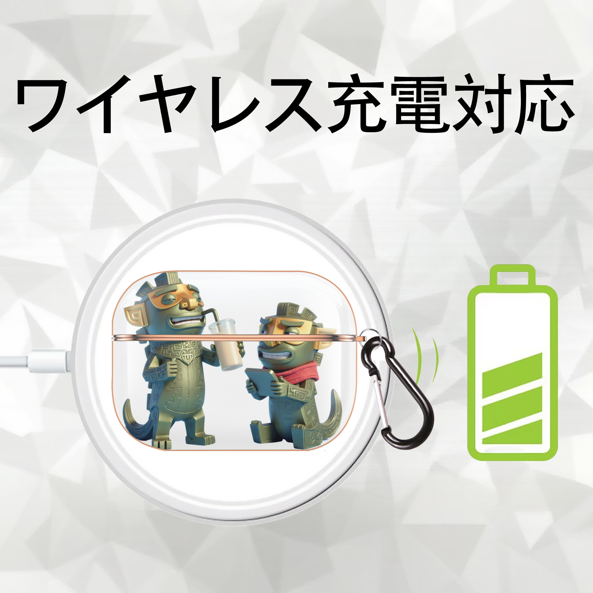 Ne Zha 2 ナタ 魔童の大暴れ 【AirPods Pro用】ハードシェル保護ケース｜耐衝撃・防指紋・カラビナ付き商品仕様