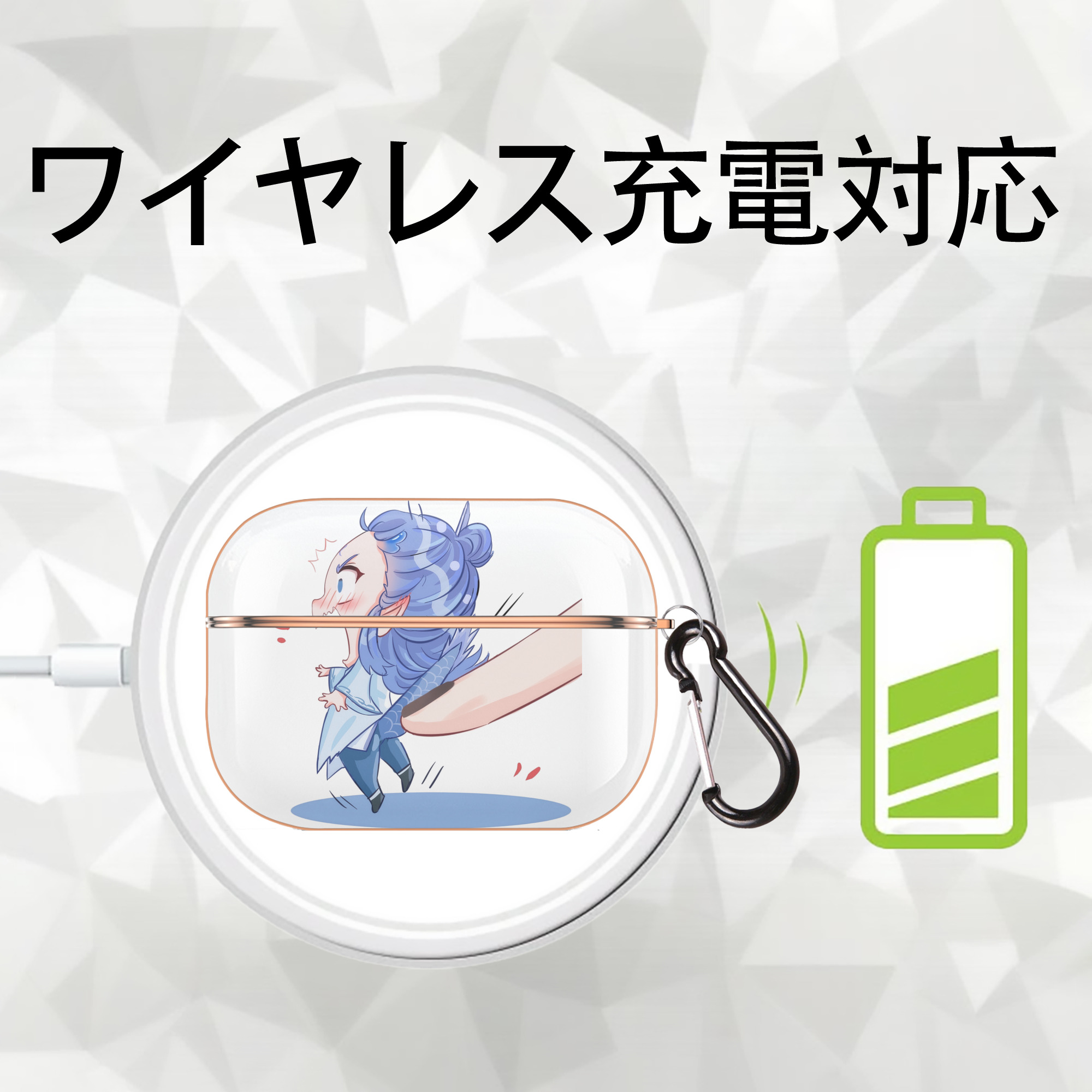 Ne Zha 2 ナタ 魔童の大暴れ 【AirPods Pro用】ハードシェル保護ケース｜耐衝撃・防指紋・カラビナ付き商品仕様