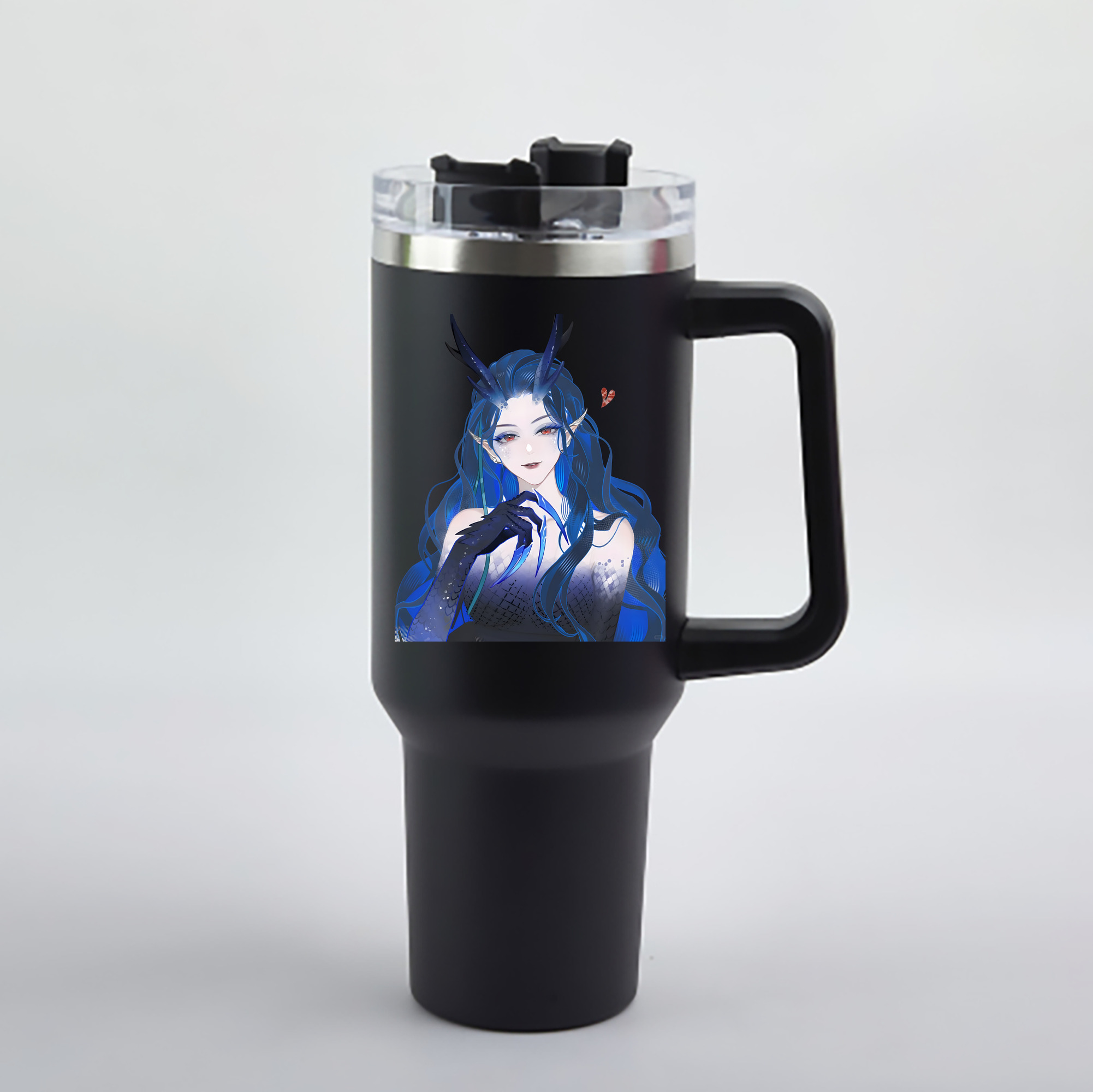 （画像用） Ne Zha 2 ナタ 魔童の大暴れ 1200mL車用タンブラー - クリスタルステッカー（プラスチックストロー付き）