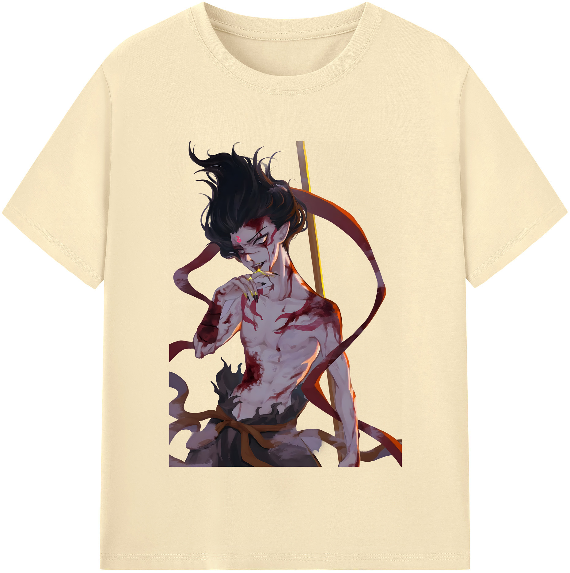 （画像用） Ne Zha 2 ナタ 魔童の大暴れ 綿100％半袖Tシャツ（フロントプリント）