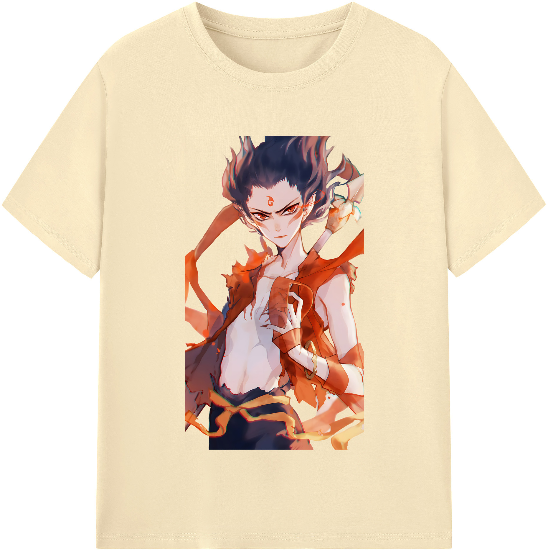 （画像用） Ne Zha 2 ナタ 魔童の大暴れ 綿100％半袖Tシャツ（フロントプリント）