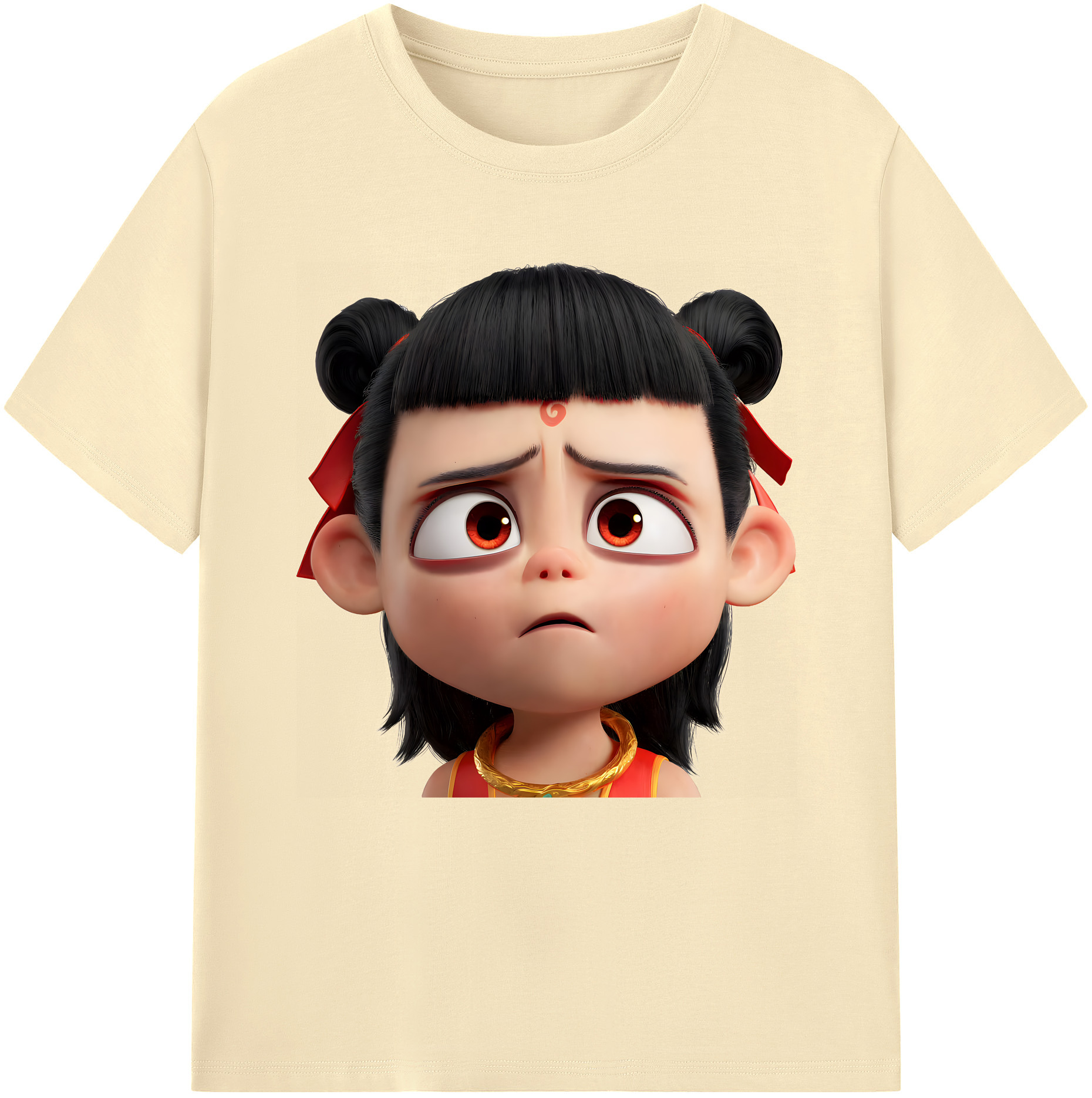 （画像用） Ne Zha 2 ナタ 魔童の大暴れ 綿100％半袖Tシャツ（フロントプリント）