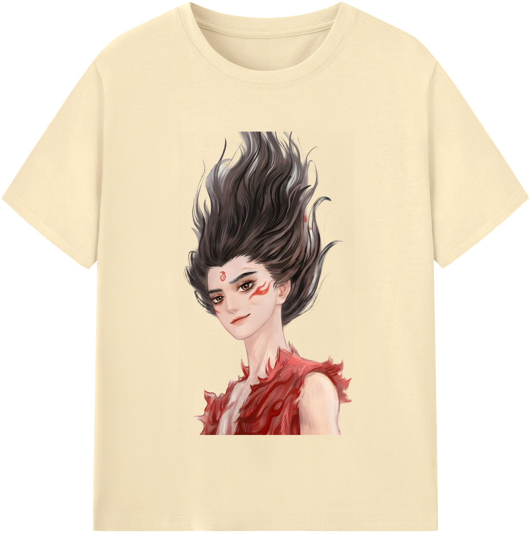 （画像用） Ne Zha 2 ナタ 魔童の大暴れ 綿100％半袖Tシャツ（フロントプリント）