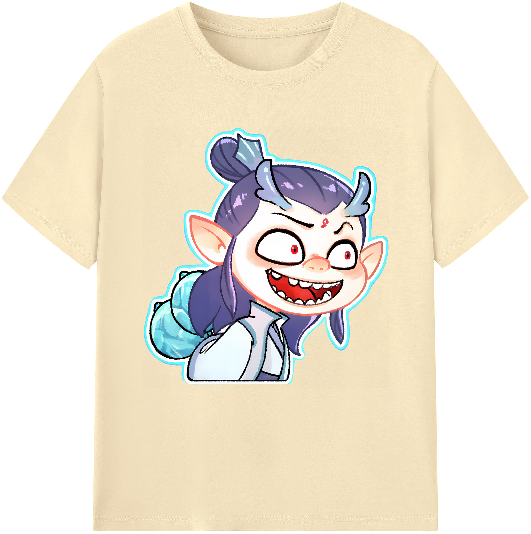 （画像用） Ne Zha 2 ナタ 魔童の大暴れ 綿100％半袖Tシャツ（フロントプリント）