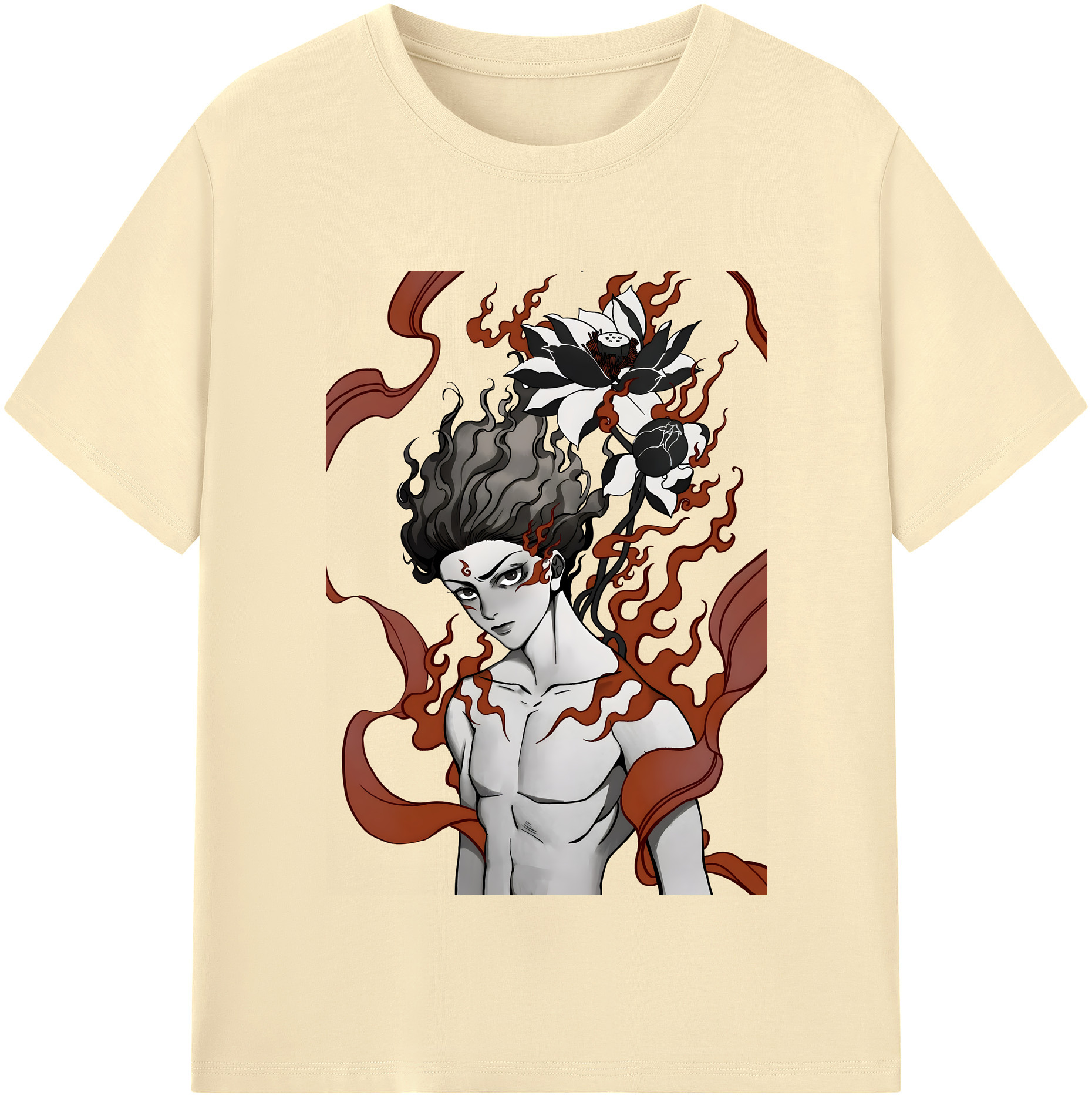 （画像用） Ne Zha 2 ナタ 魔童の大暴れ 綿100％半袖Tシャツ（フロントプリント）