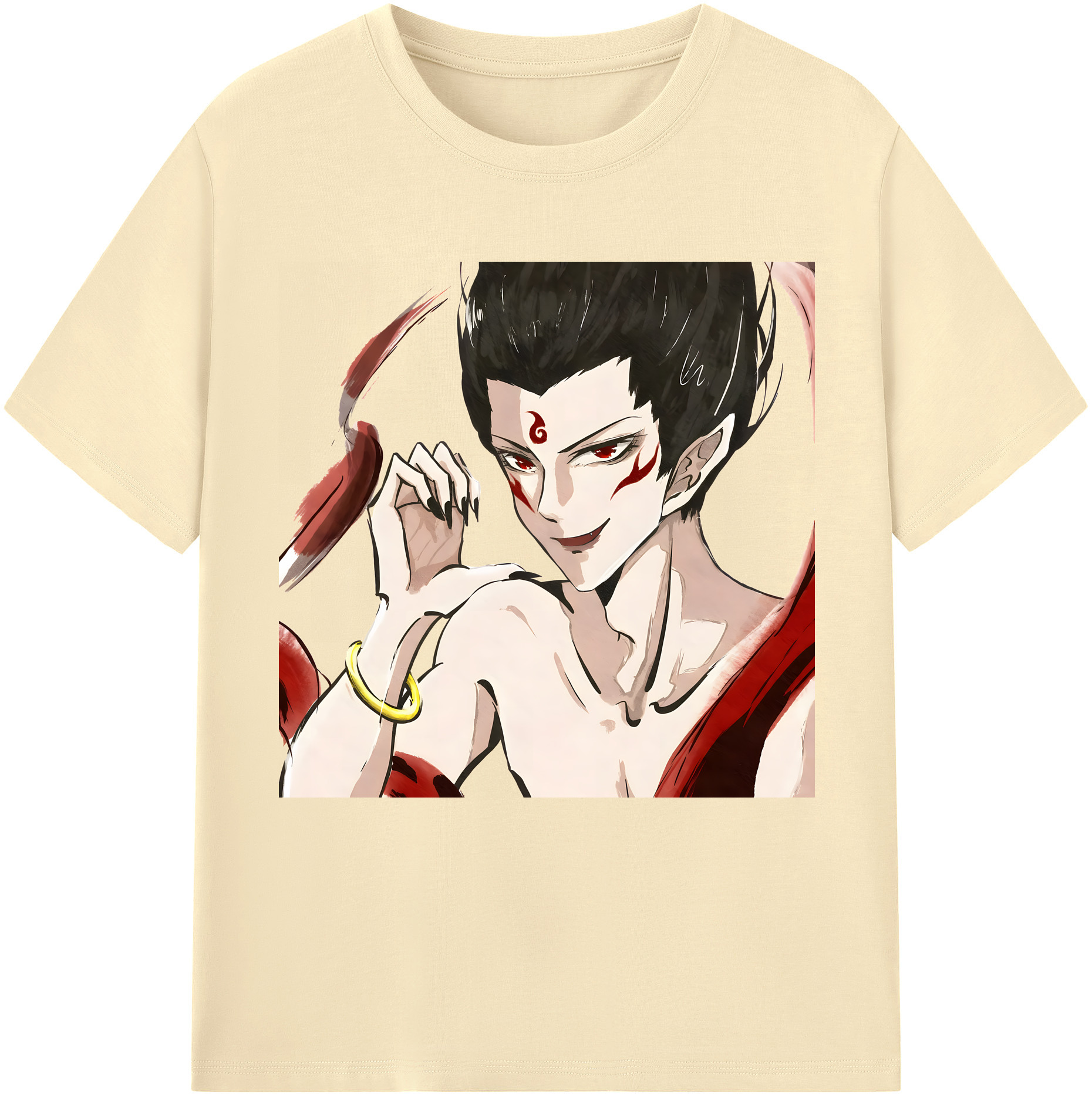 （画像用） Ne Zha 2 ナタ 魔童の大暴れ 綿100％半袖Tシャツ（フロントプリント）