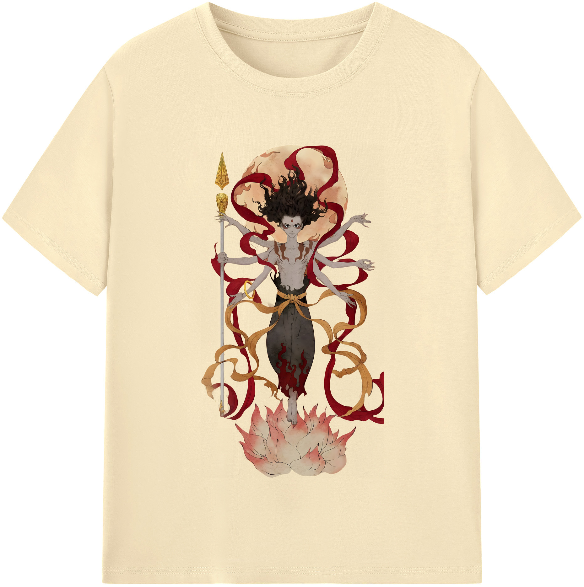 （画像用） Ne Zha 2 ナタ 魔童の大暴れ 綿100％半袖Tシャツ（フロントプリント）