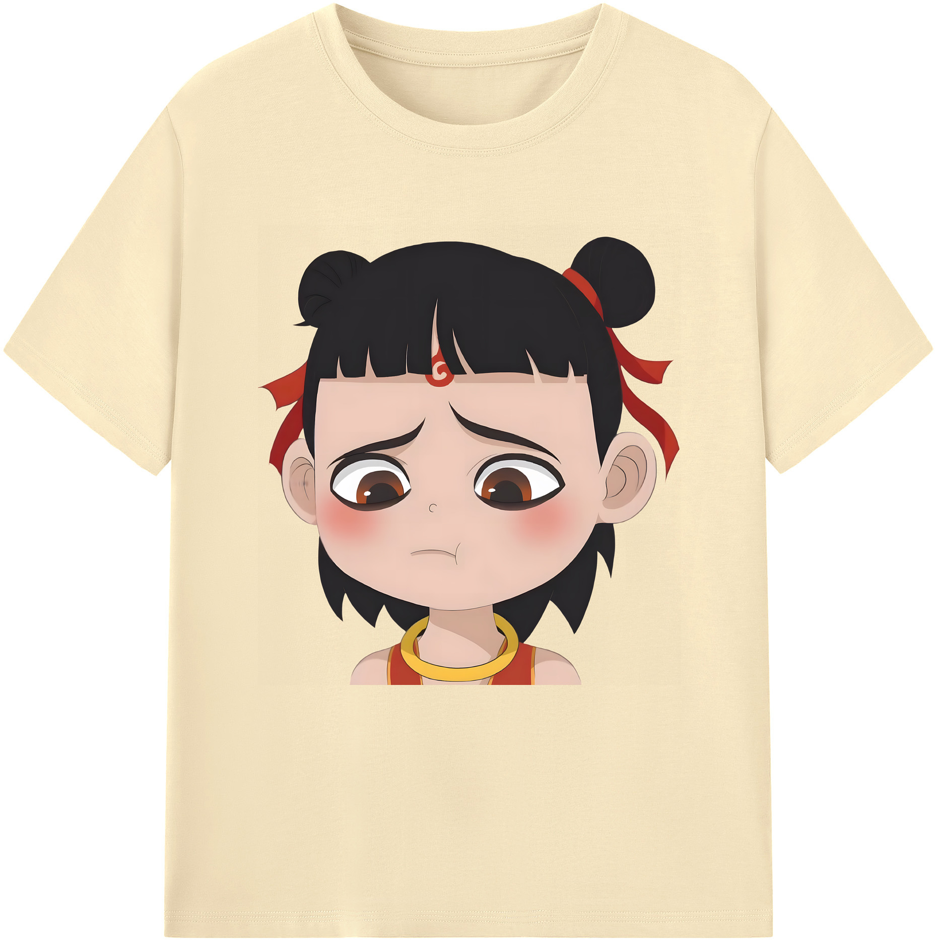 （画像用） Ne Zha 2 ナタ 魔童の大暴れ 綿100％半袖Tシャツ（フロントプリント）