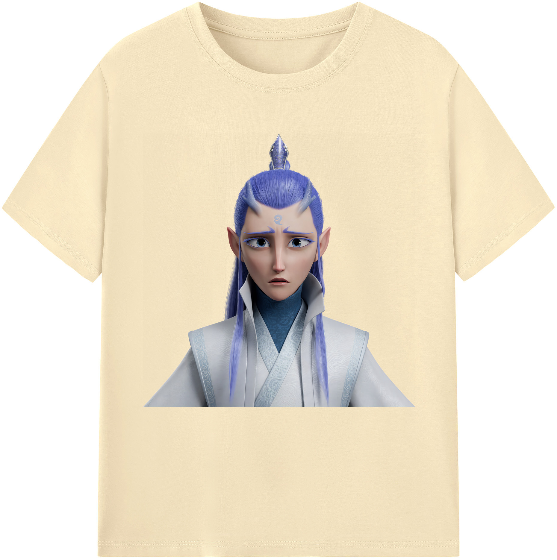 （画像用） Ne Zha 2 ナタ 魔童の大暴れ 綿100％半袖Tシャツ（フロントプリント）