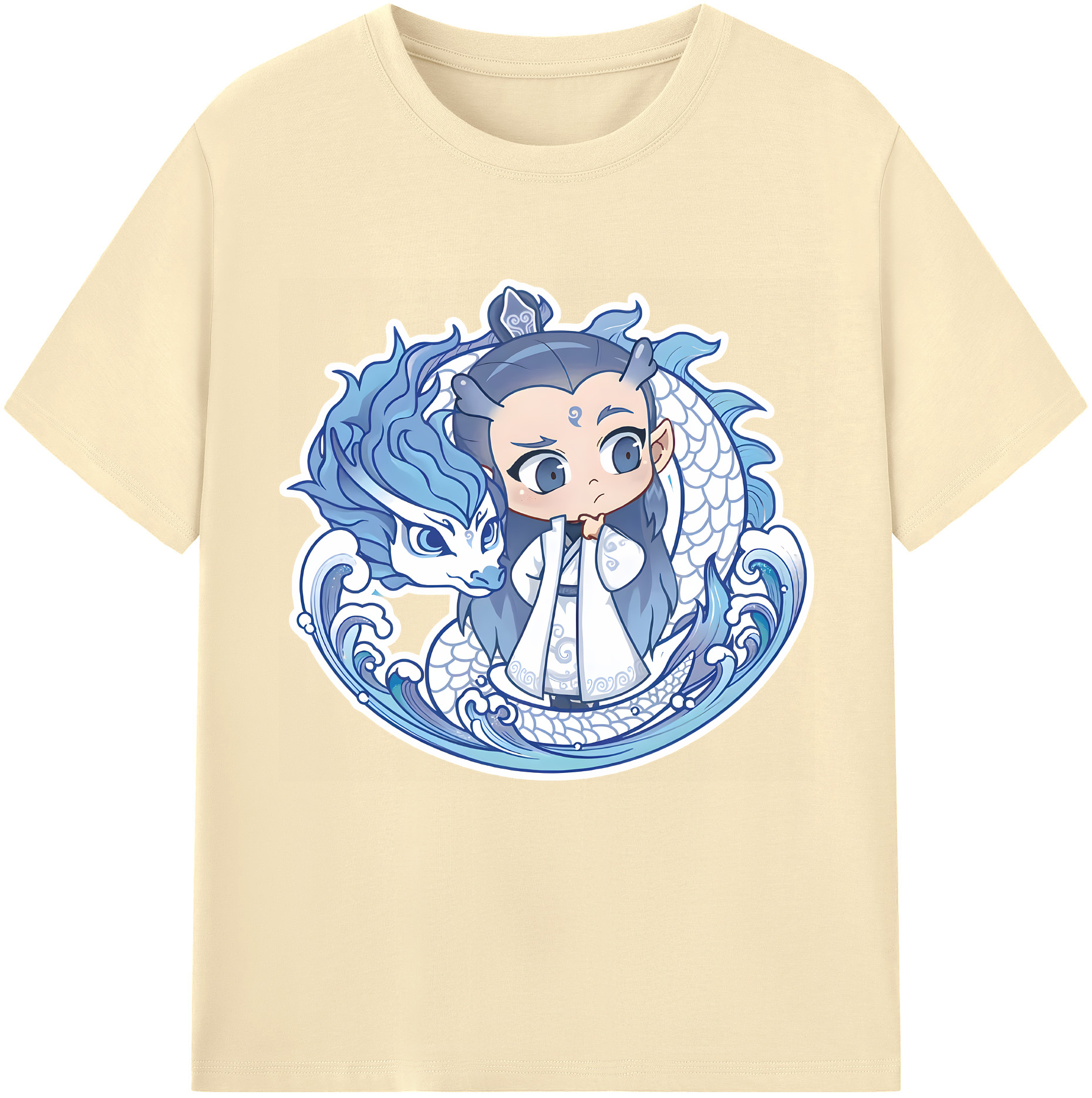 （画像用） Ne Zha 2 ナタ 魔童の大暴れ 綿100％半袖Tシャツ（フロントプリント）