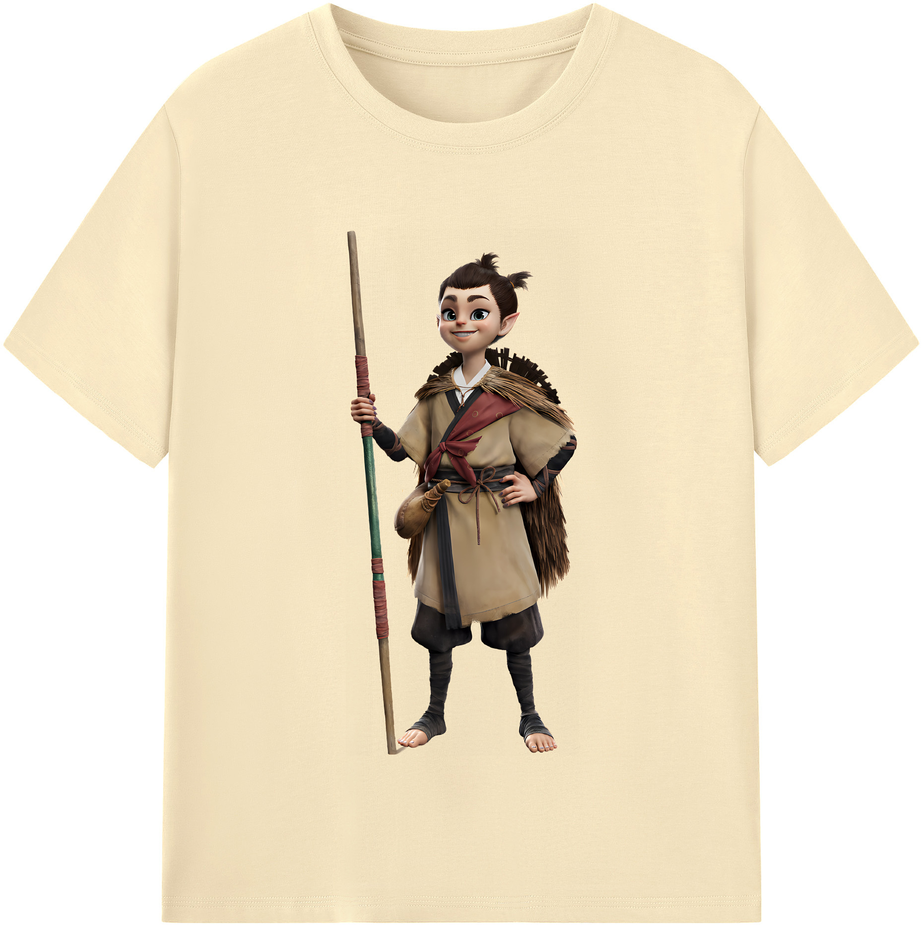 （画像用） Ne Zha 2 ナタ 魔童の大暴れ 綿100％半袖Tシャツ（フロントプリント）