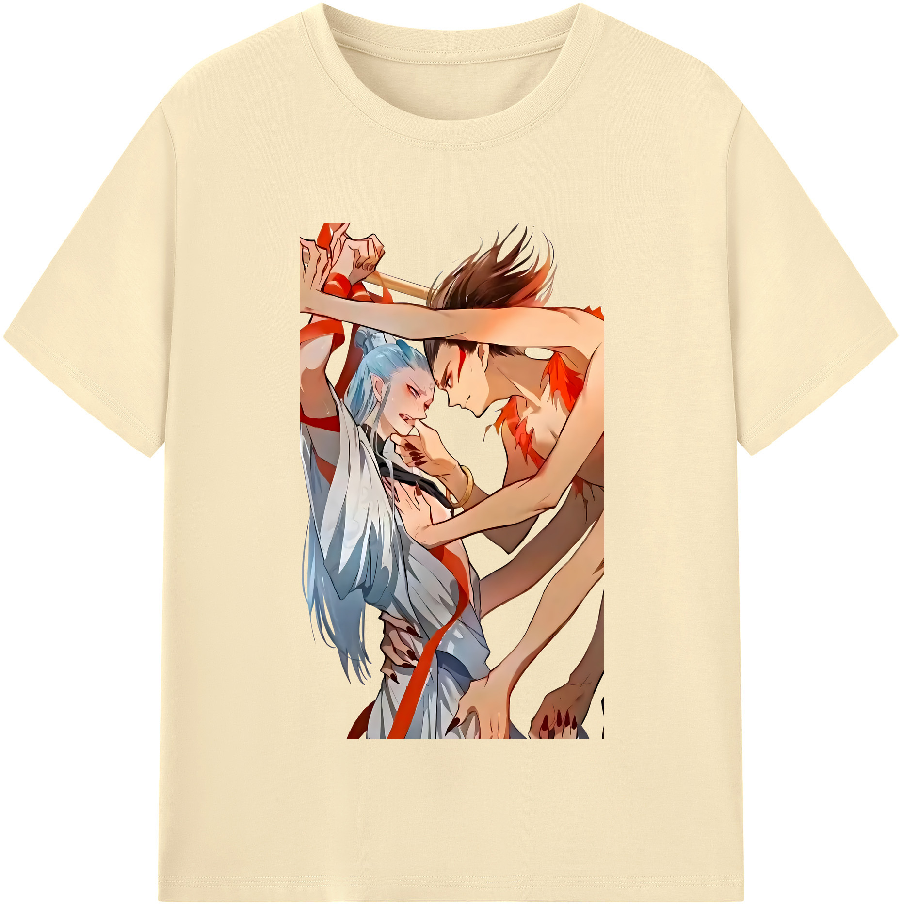 （画像用） Ne Zha 2 ナタ 魔童の大暴れ 綿100％半袖Tシャツ（フロントプリント）
