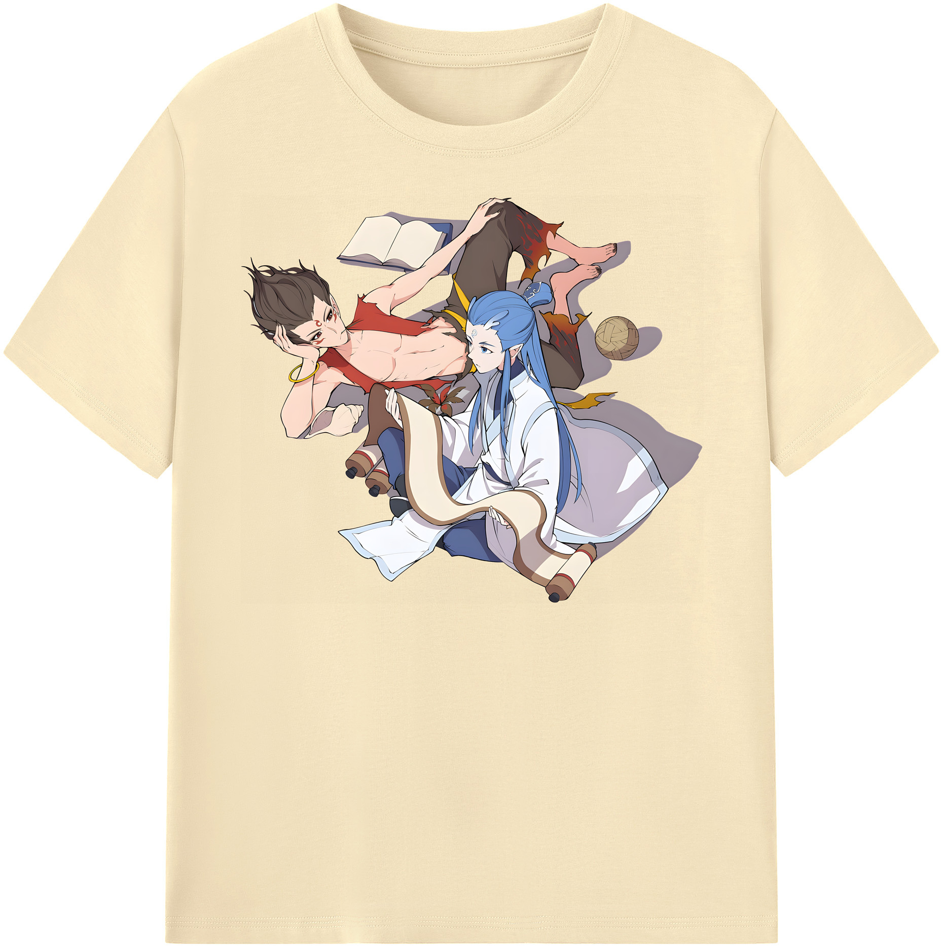 （画像用） Ne Zha 2 ナタ 魔童の大暴れ 綿100％半袖Tシャツ（フロントプリント）