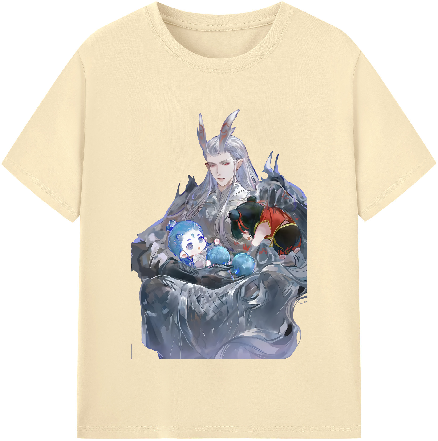 （画像用） Ne Zha 2 ナタ 魔童の大暴れ 綿100％半袖Tシャツ（フロントプリント）