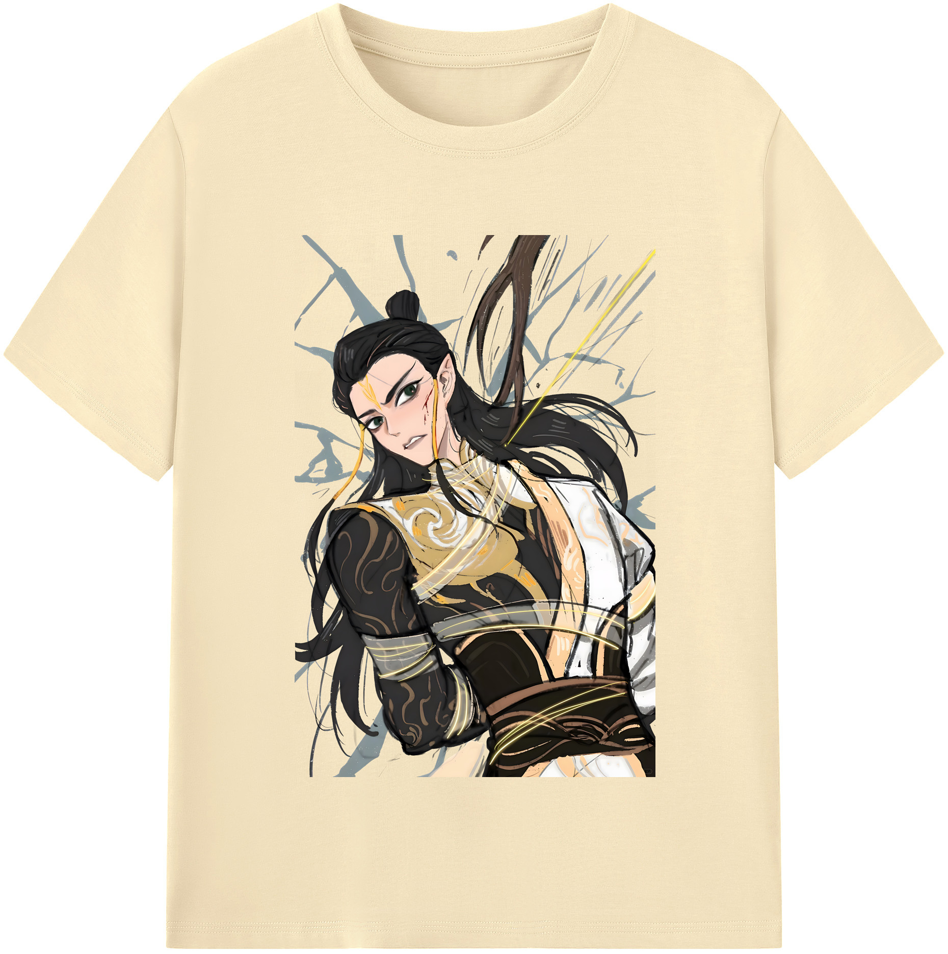 （画像用） Ne Zha 2 ナタ 魔童の大暴れ 綿100％半袖Tシャツ（フロントプリント）