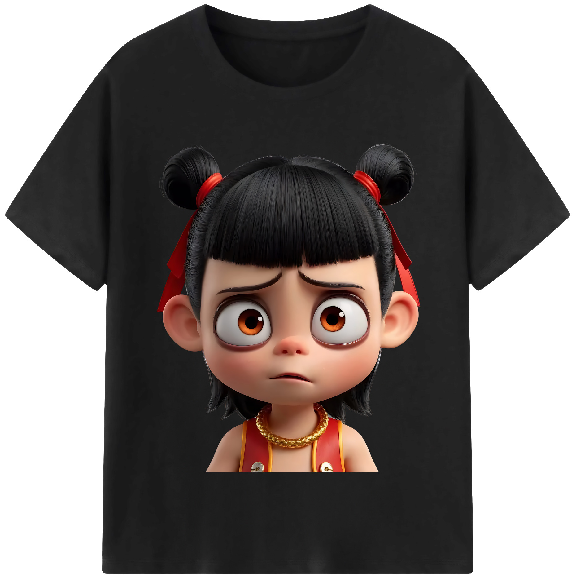 （画像用） Ne Zha 2 ナタ 魔童の大暴れ 綿100％半袖Tシャツ（フロントプリント）