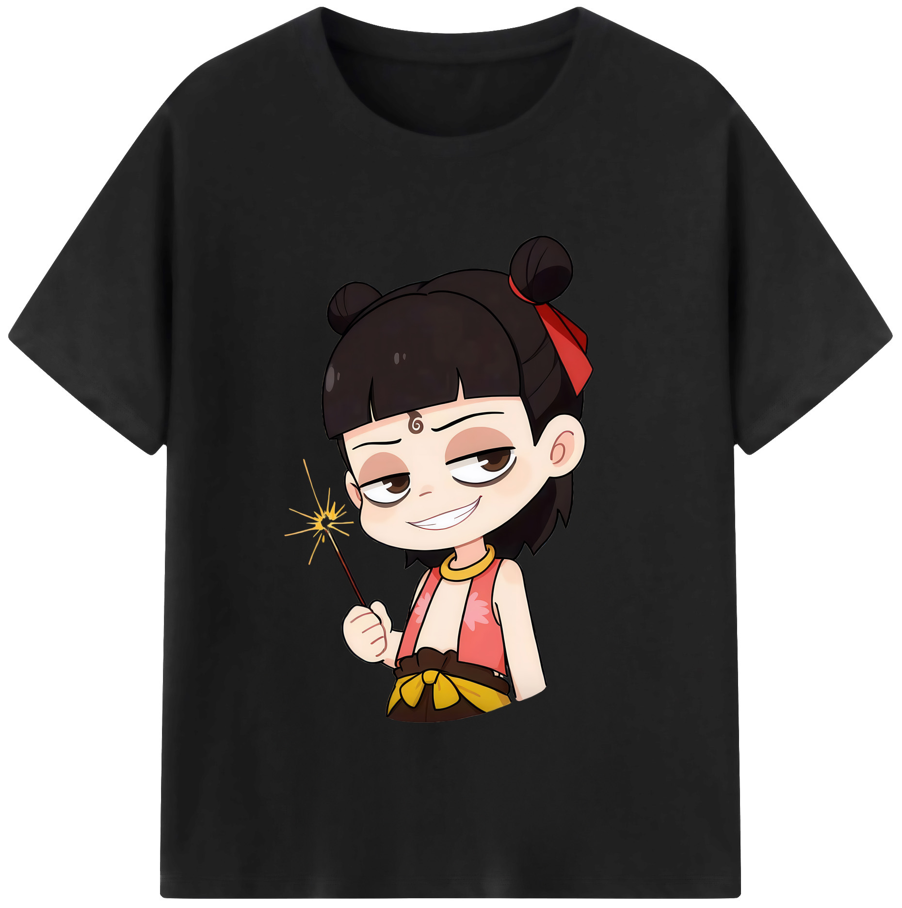 （画像用） Ne Zha 2 ナタ 魔童の大暴れ 綿100％半袖Tシャツ（フロントプリント）