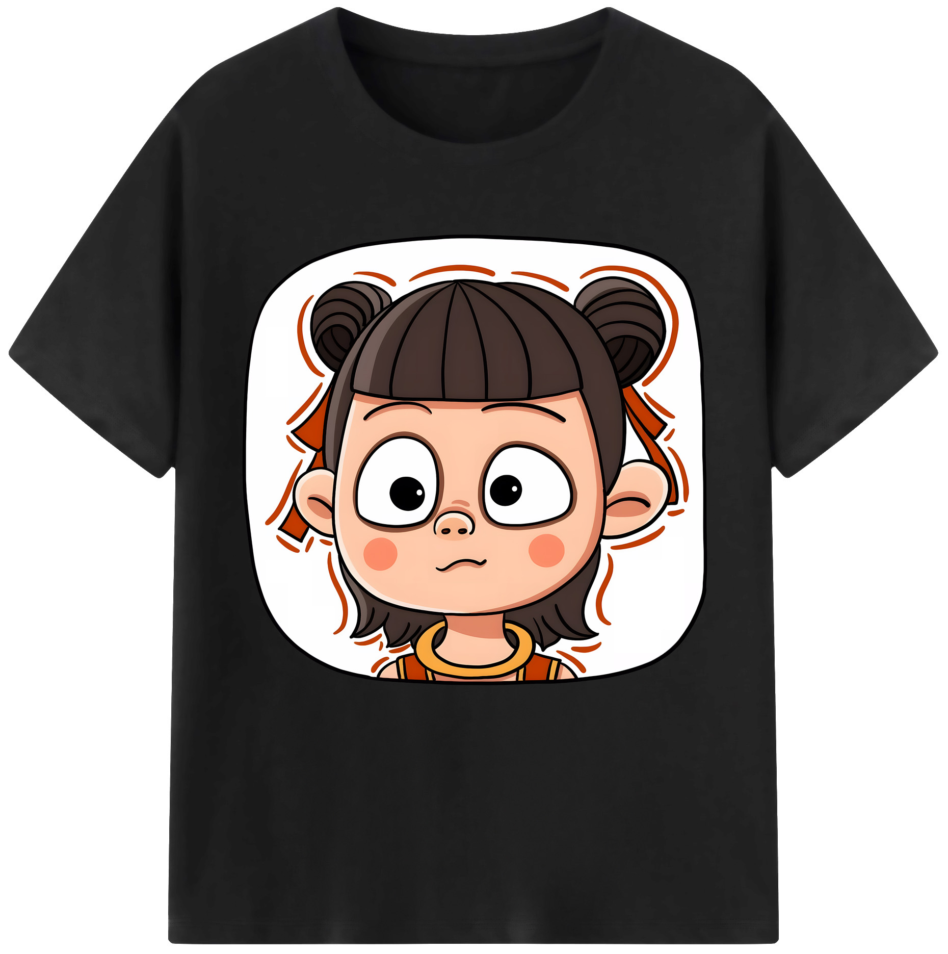 （画像用） Ne Zha 2 ナタ 魔童の大暴れ 綿100％半袖Tシャツ（フロントプリント）