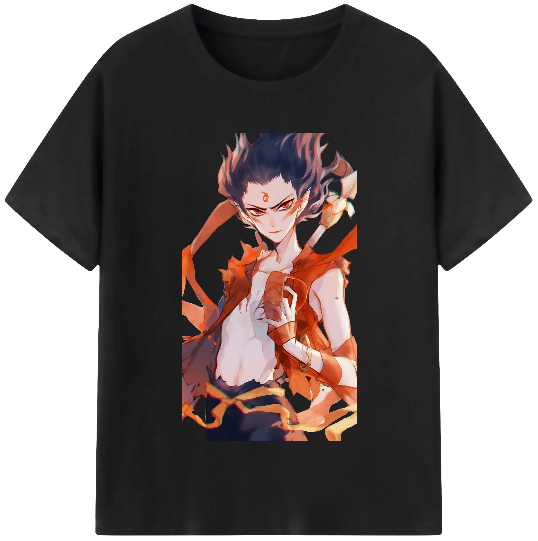 （画像用） Ne Zha 2 ナタ 魔童の大暴れ 綿100％半袖Tシャツ（フロントプリント）