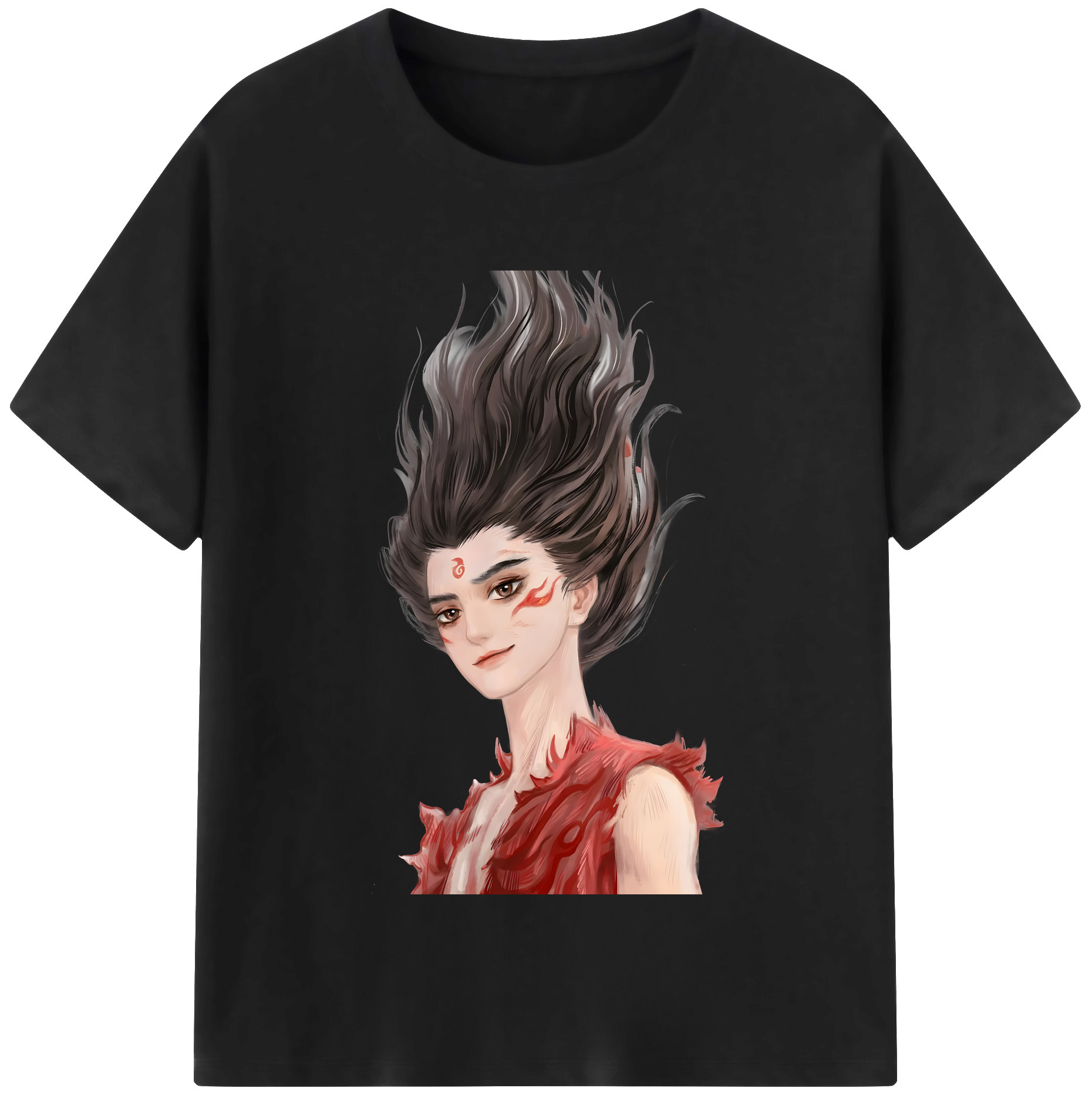 （画像用） Ne Zha 2 ナタ 魔童の大暴れ 綿100％半袖Tシャツ（フロントプリント）